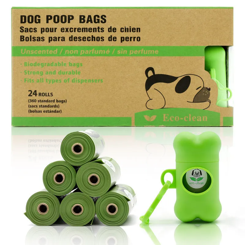 24 Rolls Degradable Pet Garbage Bag Thickened Dog Stool Bag with Dispenser