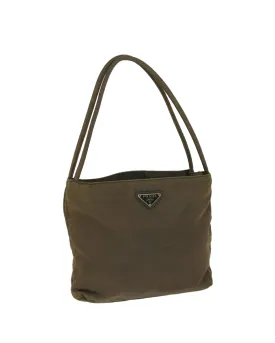 Authentic Brown Nylon Shoulder Bag by Prada