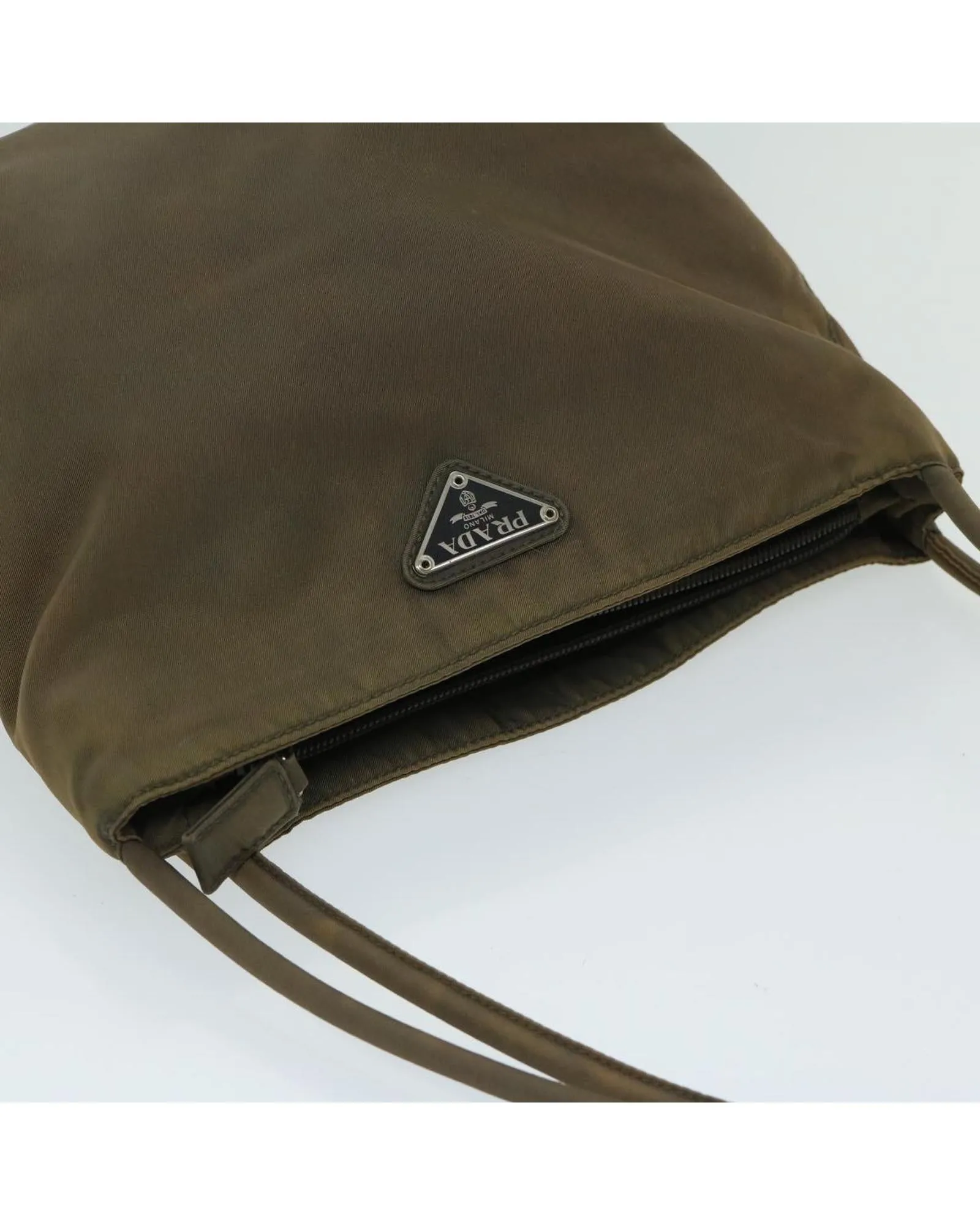 Authentic Brown Nylon Shoulder Bag by Prada