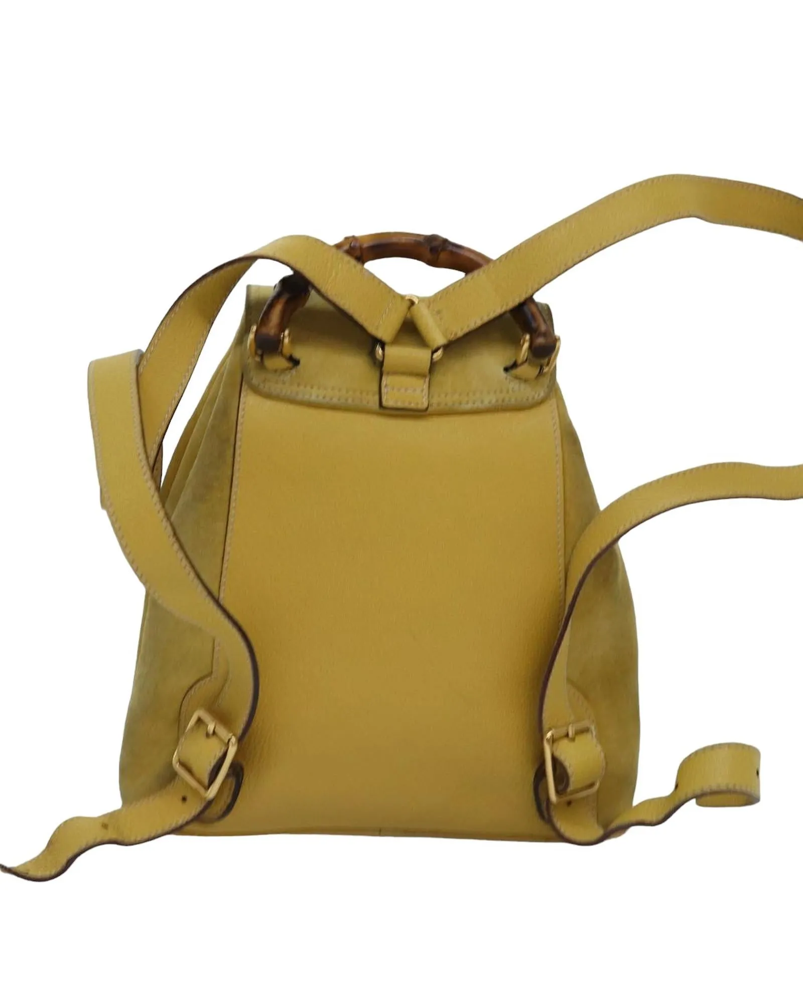 Bamboo Suede Leather Backpack with Flap Closure