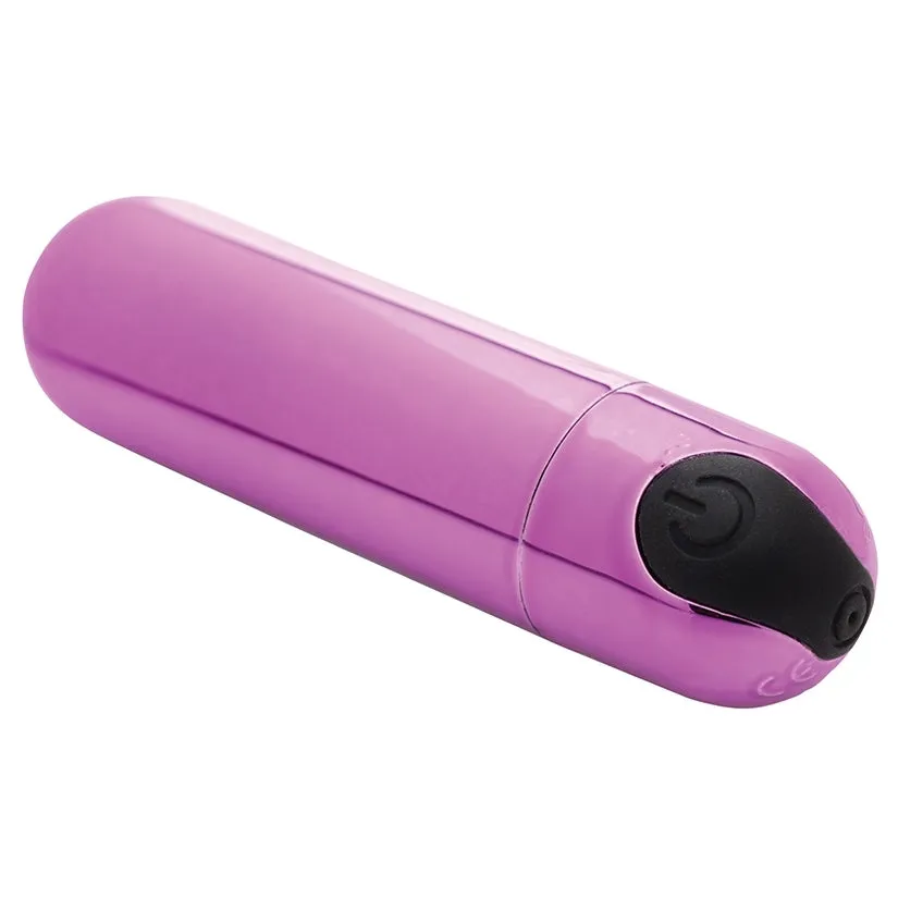 Bang! 10X Rechargeable Vibrating Metallic Bullet-Purple