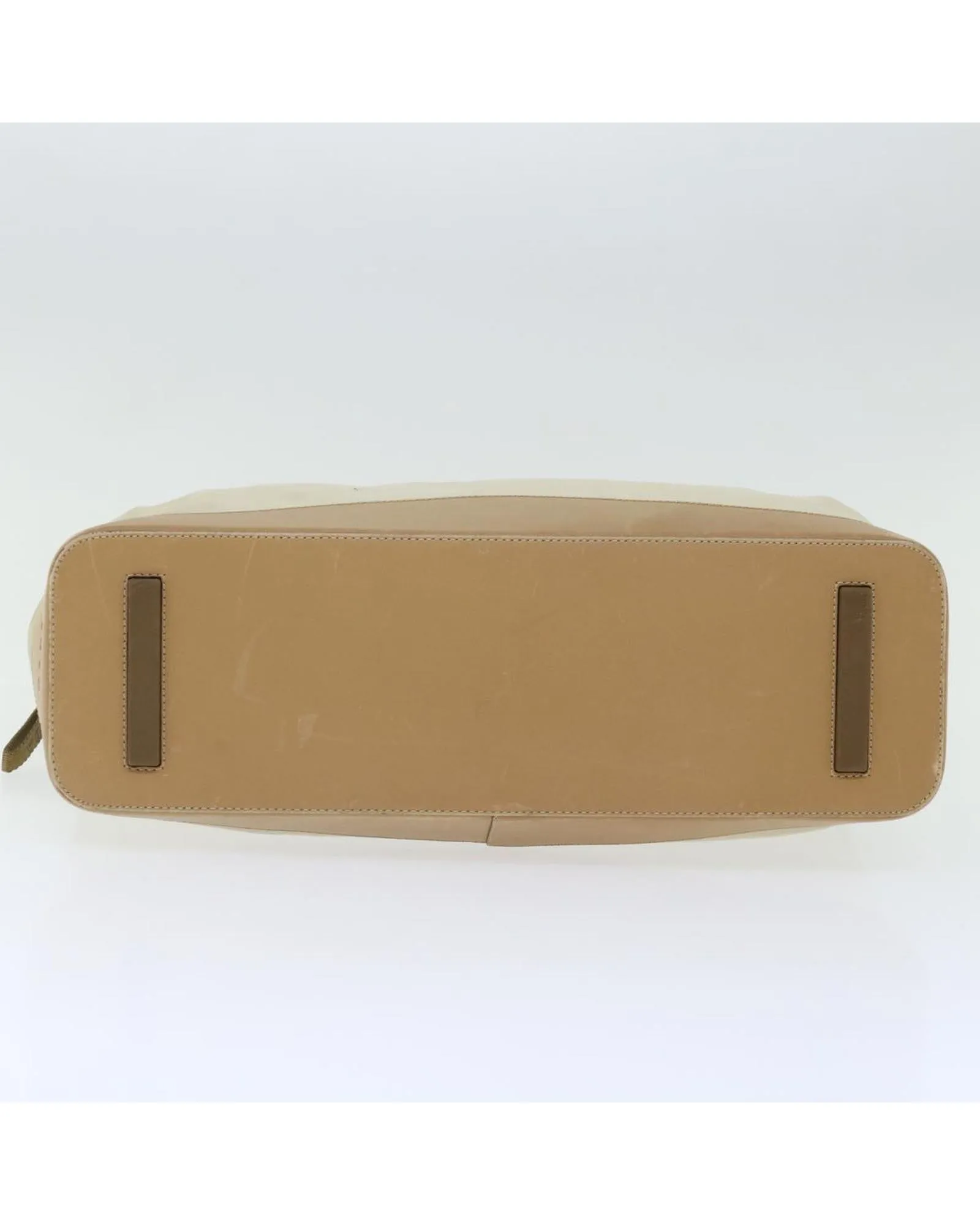 Beige Nylon Shoulder Bag with 30cm Drop