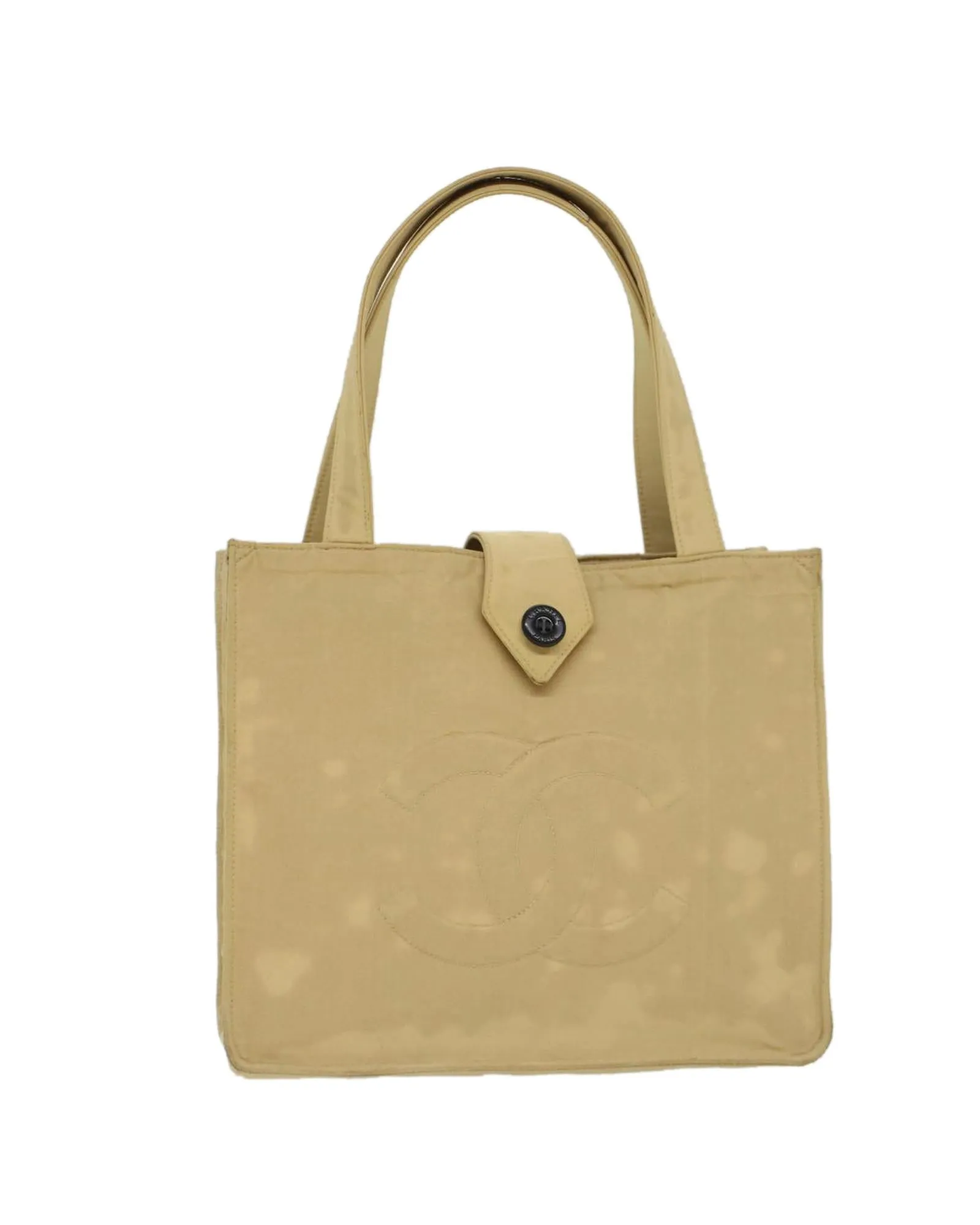 Beige Nylon Shoulder Bag with CC Logo