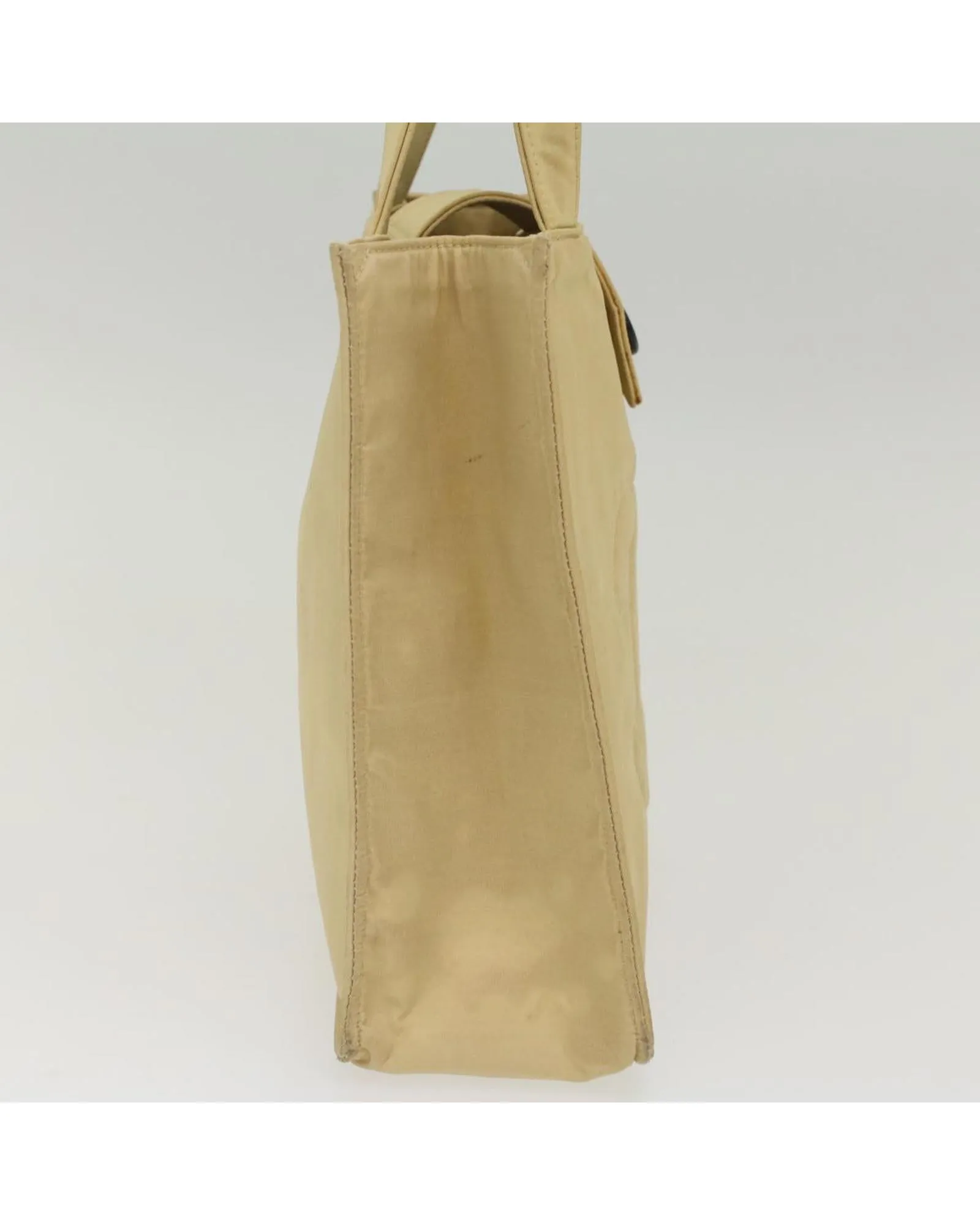 Beige Nylon Shoulder Bag with CC Logo