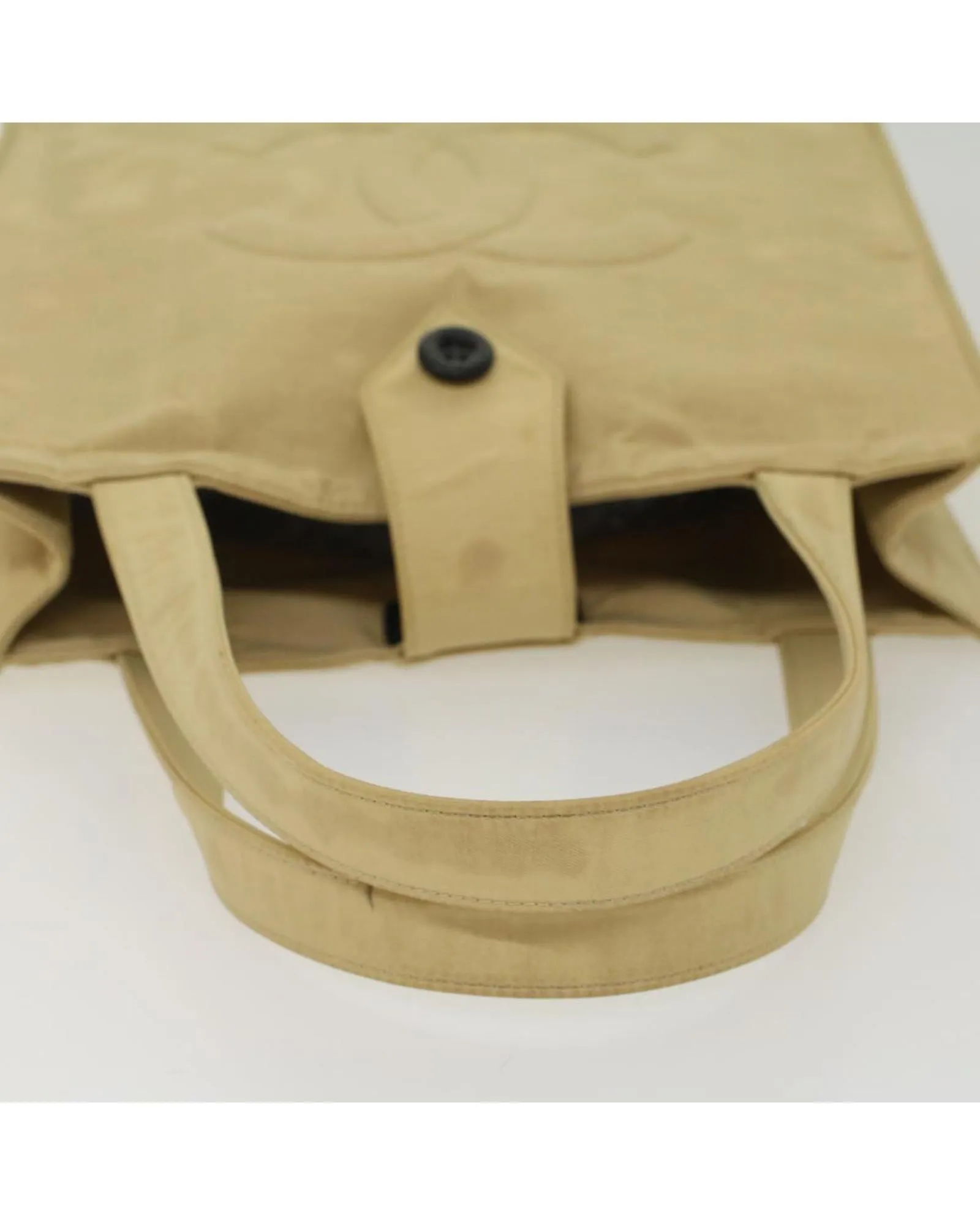 Beige Nylon Shoulder Bag with CC Logo