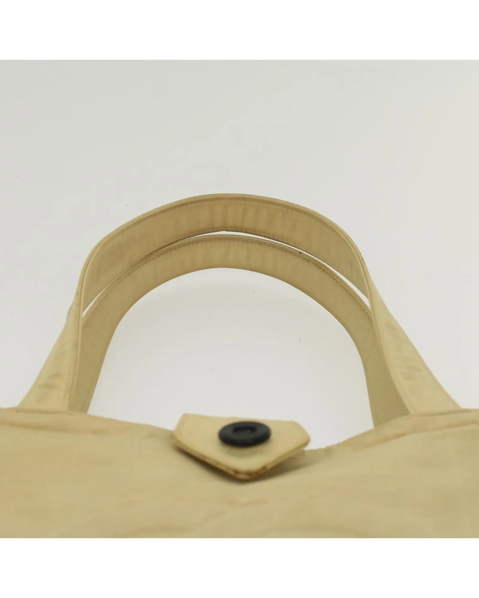 Beige Nylon Shoulder Bag with CC Logo