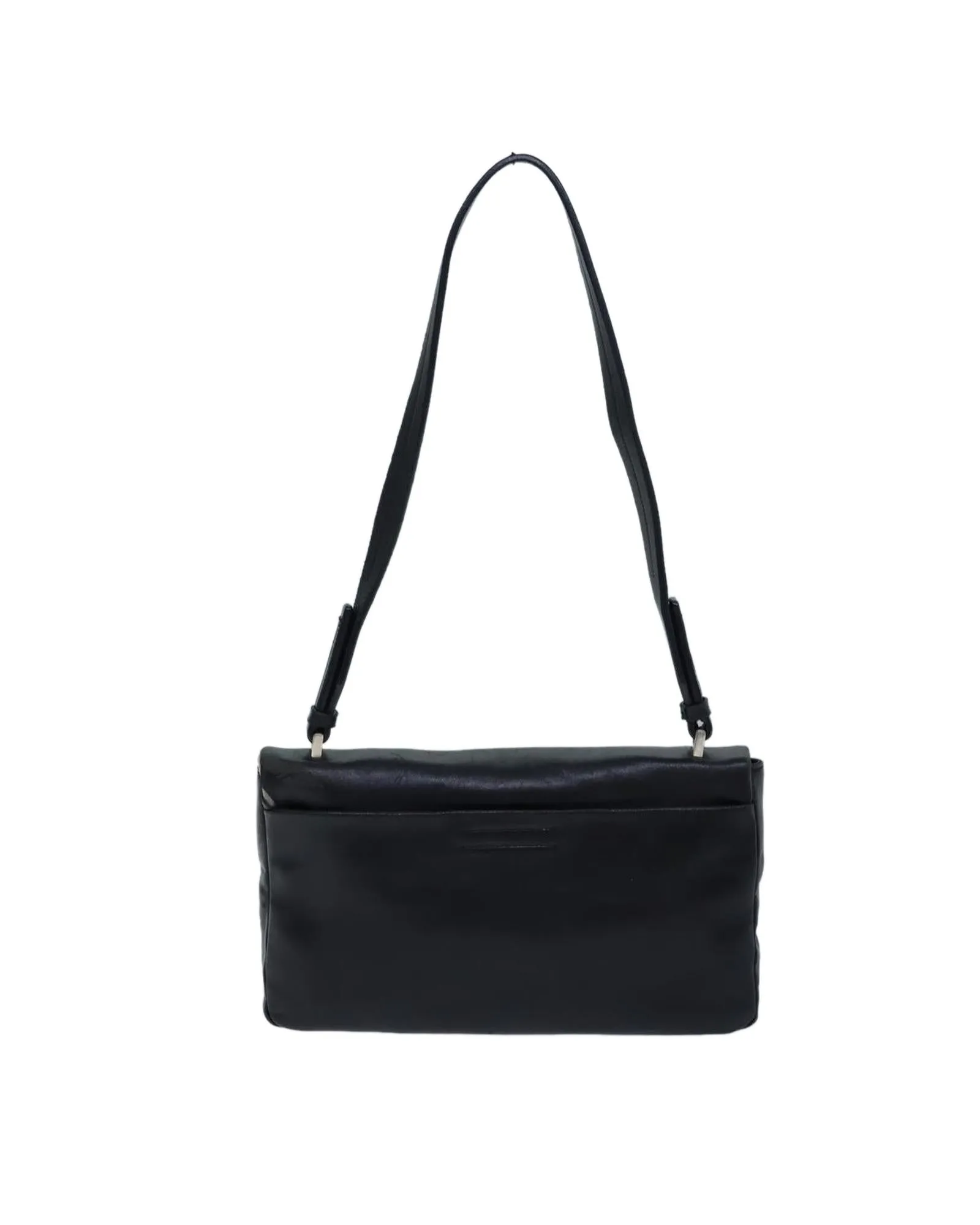 Black Leather Shoulder Bag - Authentic Prada