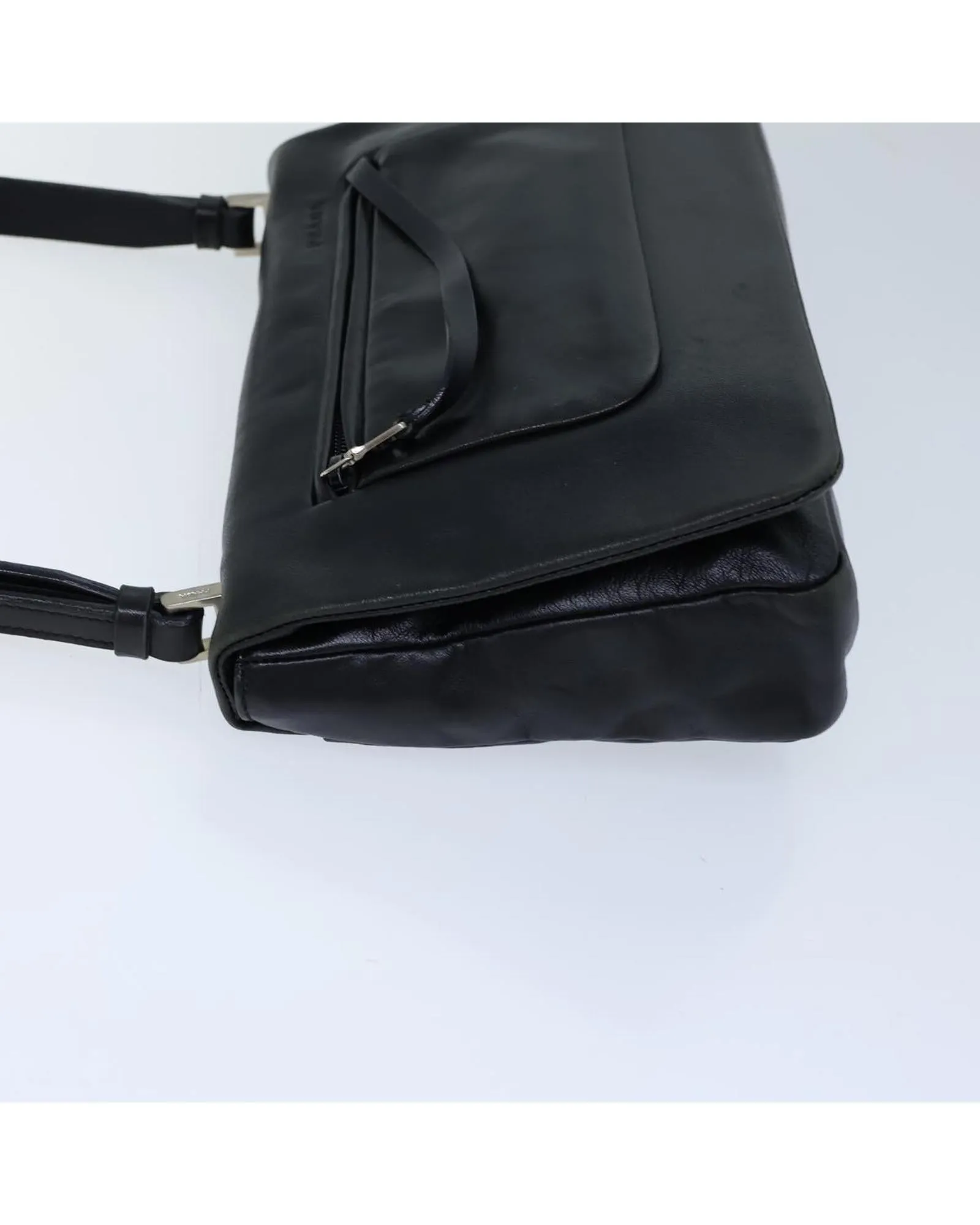 Black Leather Shoulder Bag - Authentic Prada