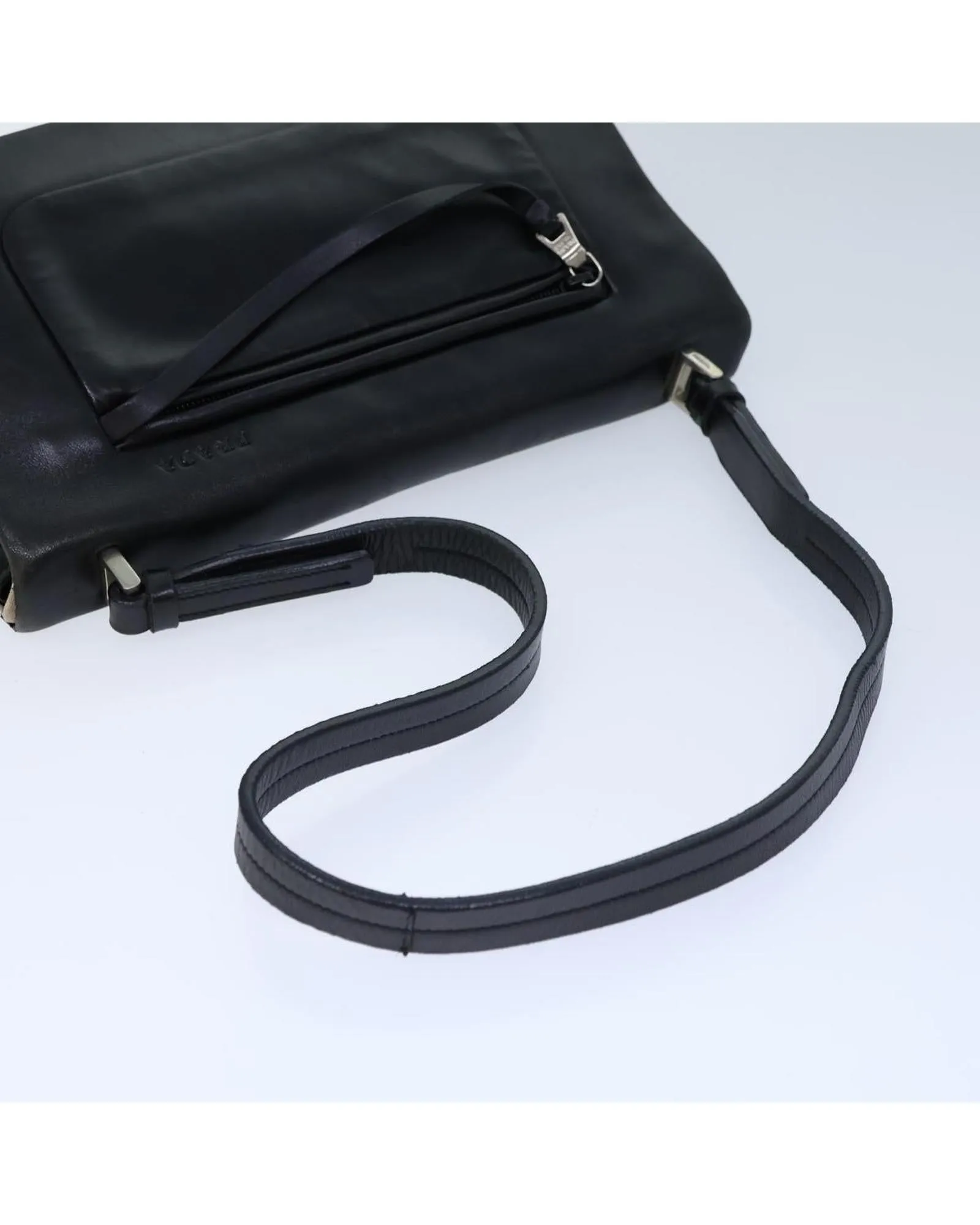 Black Leather Shoulder Bag - Authentic Prada