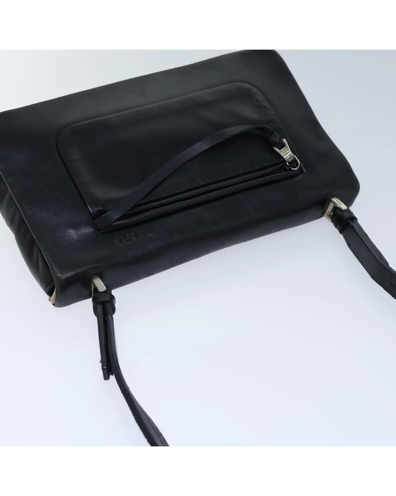 Black Leather Shoulder Bag - Authentic Prada