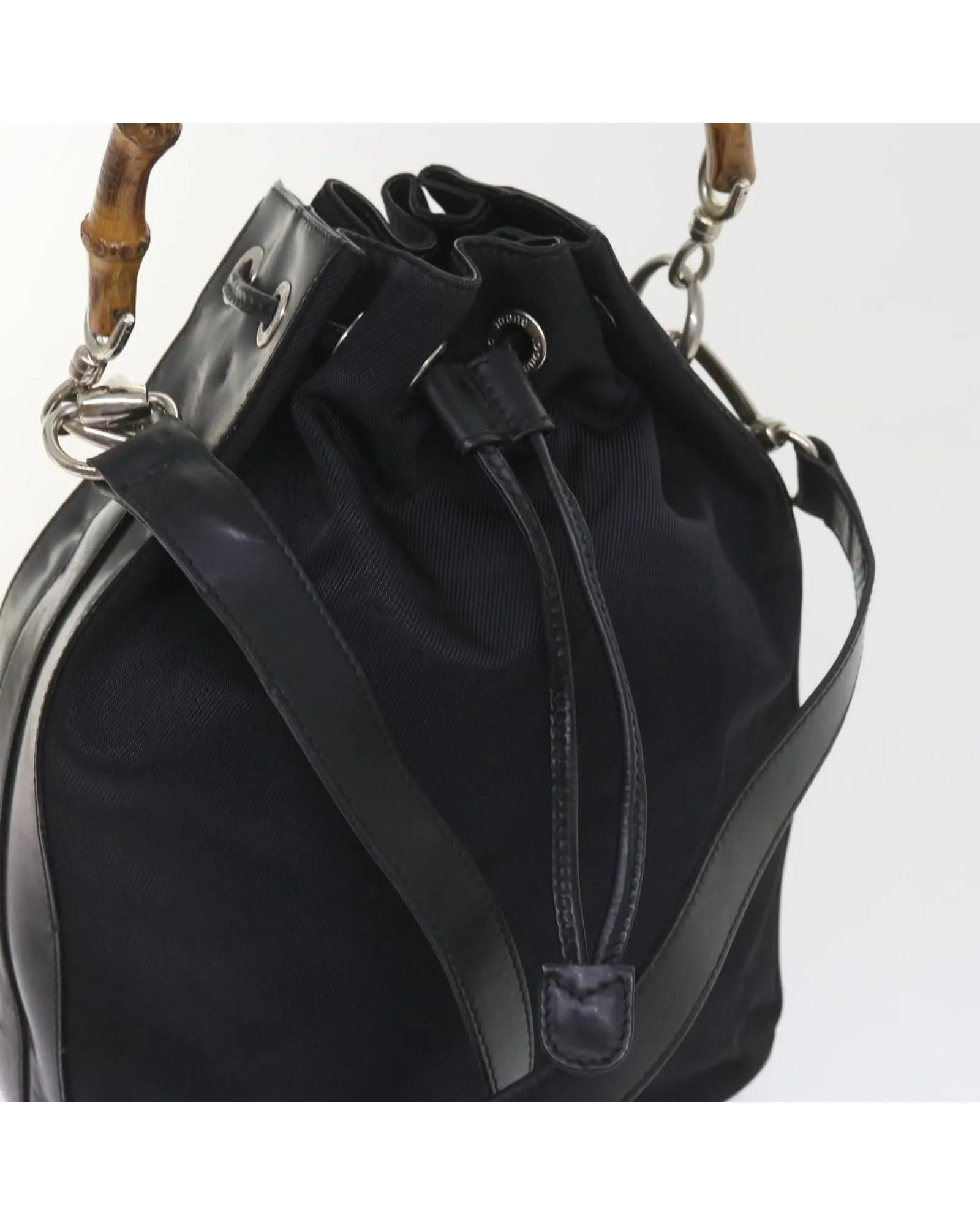 Black Nylon Shoulder Bag with Dust Bag and Strap