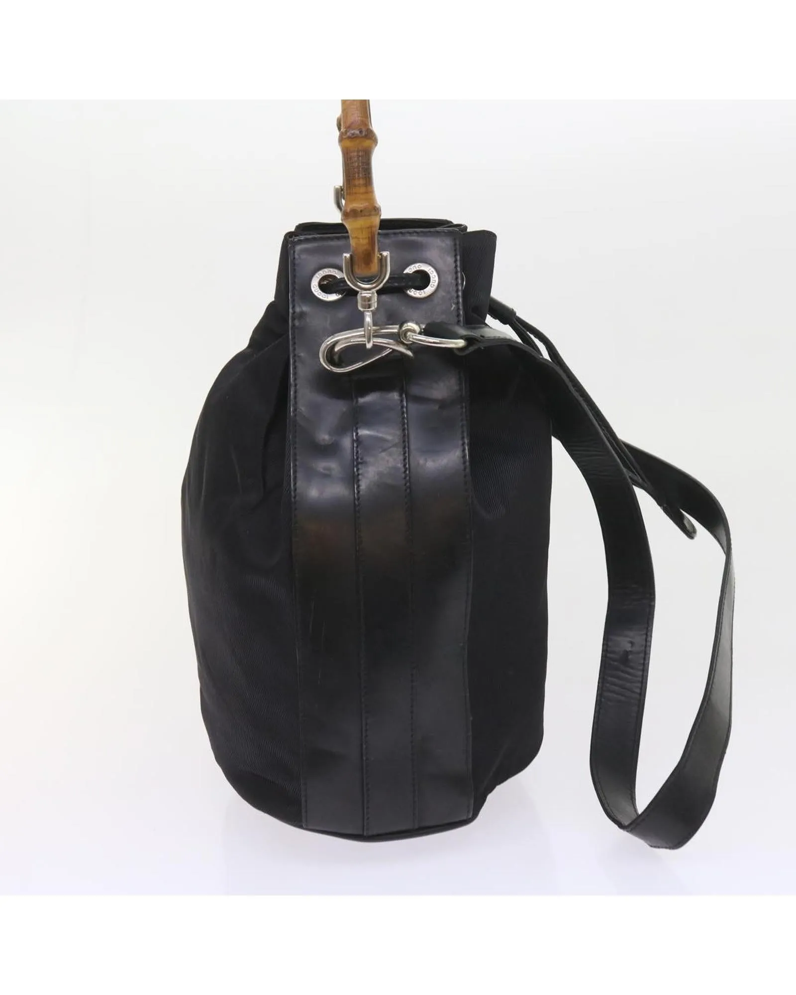 Black Nylon Shoulder Bag with Dust Bag and Strap