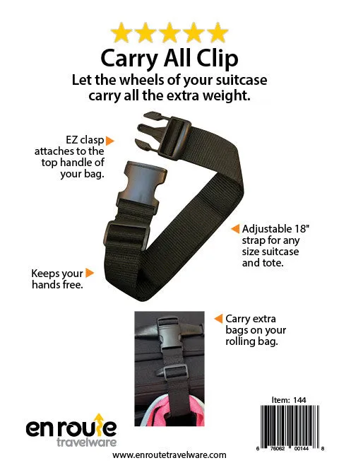 Carry All Clip (#144) Attach extra items to rolling suitcase.