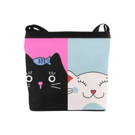 Cartoon Cats Printed On Shoulder Sling Bag