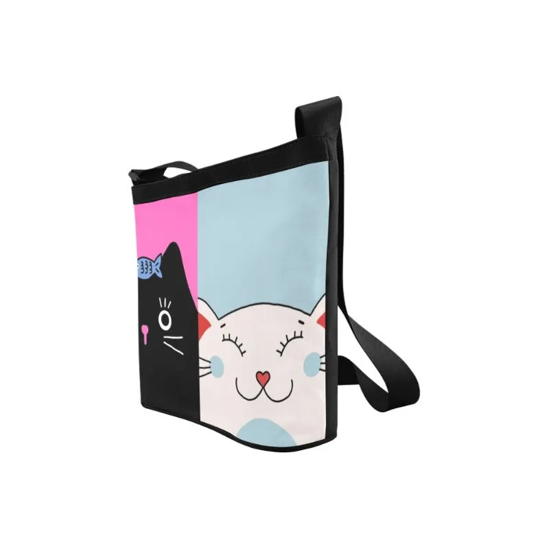 Cartoon Cats Printed On Shoulder Sling Bag