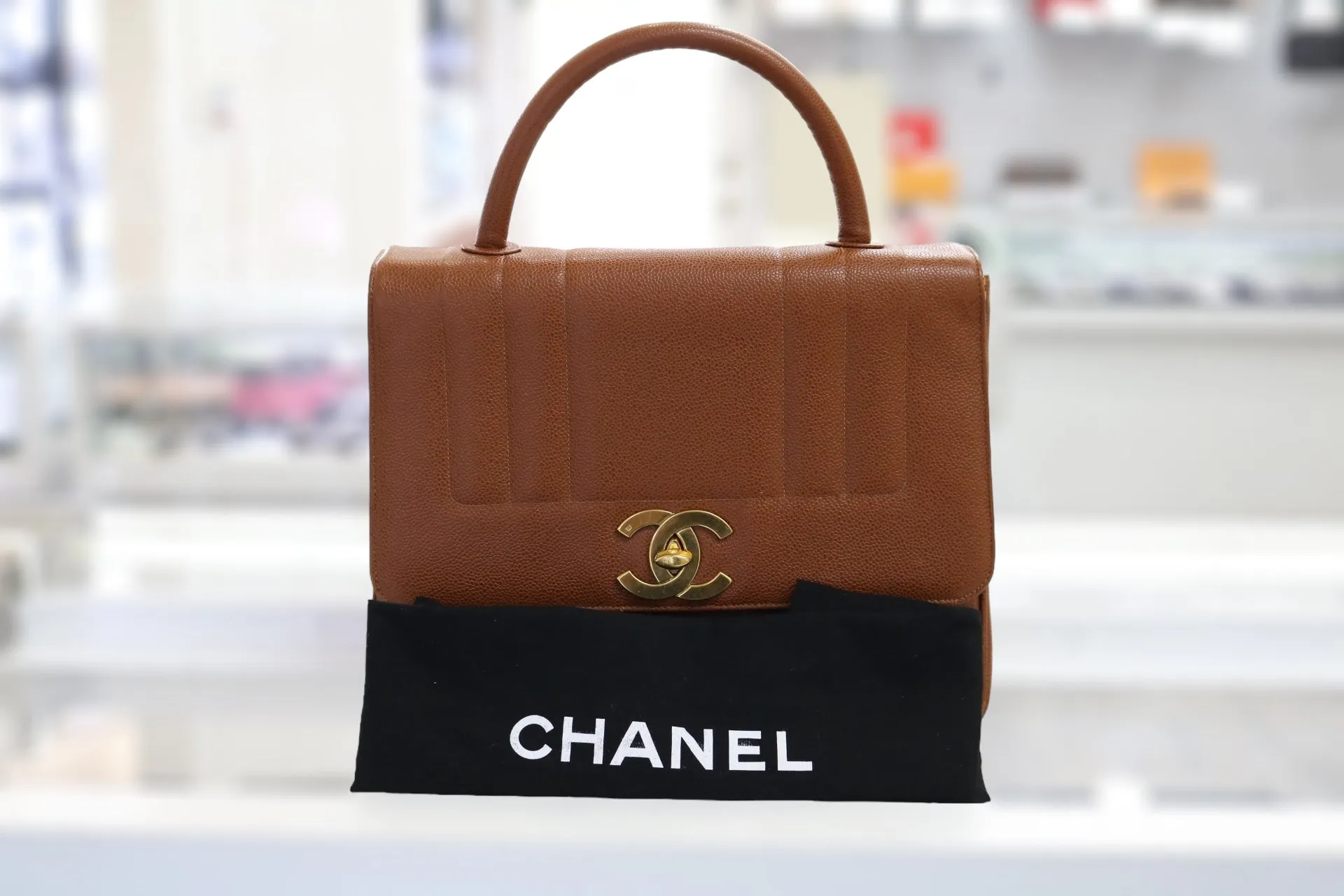 Chanel Brown Caviar Mademoiselle Handbag (Local Pick-up only)