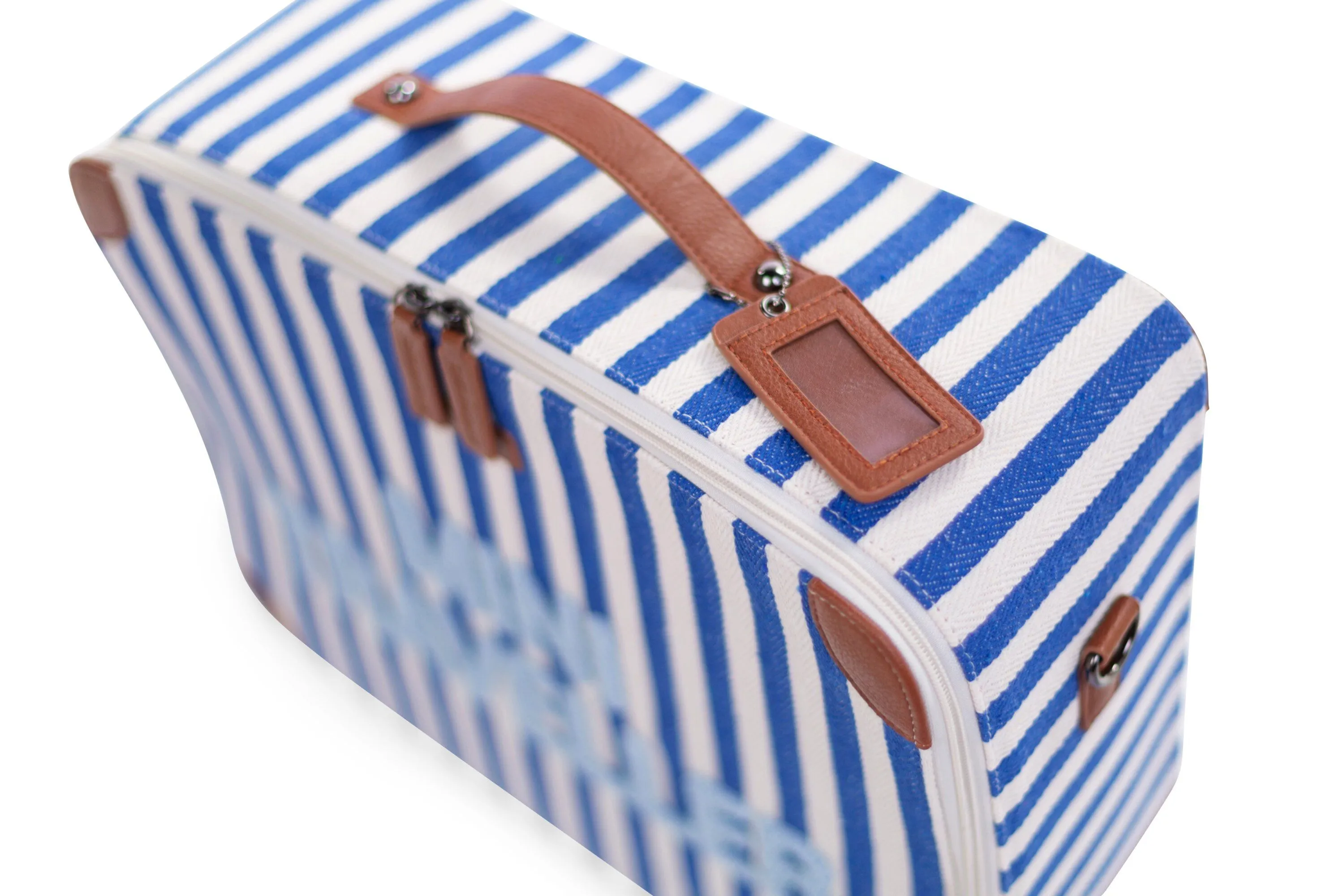 Childhome Mini Traveler Valiseje | Stripes Electric Blue /Light Blue