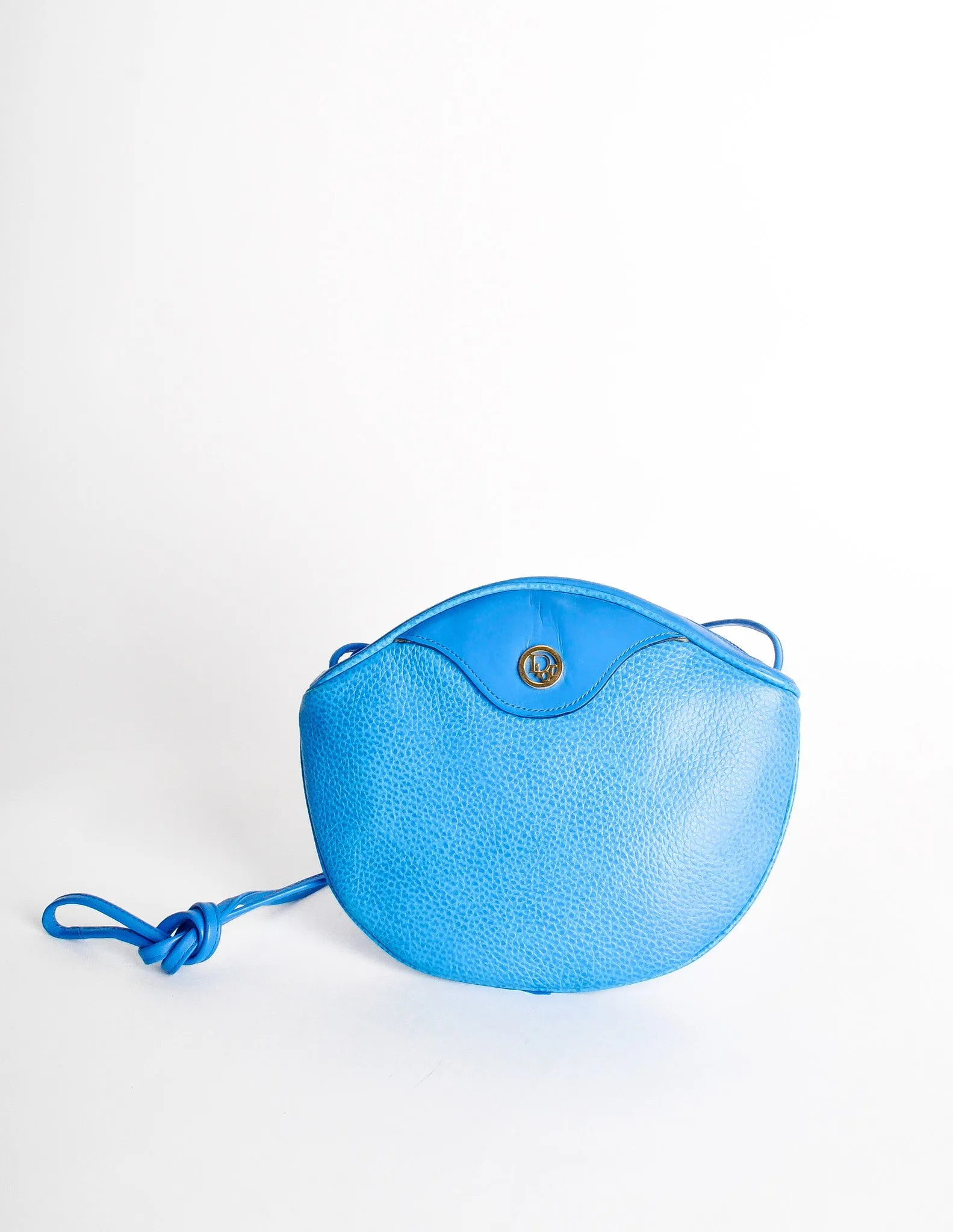 Christian Dior Vintage Blue Leather Crossbody Bag