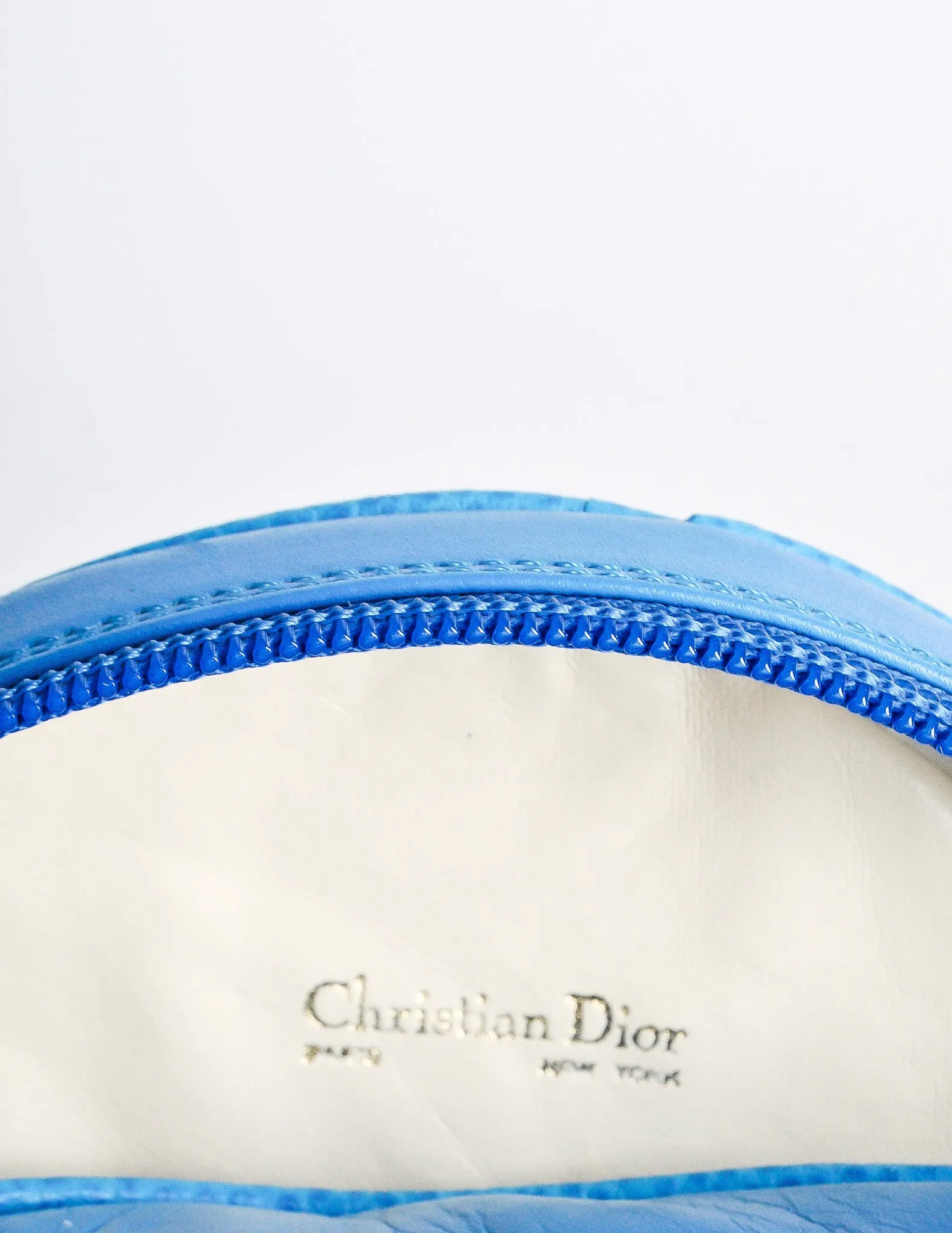 Christian Dior Vintage Blue Leather Crossbody Bag