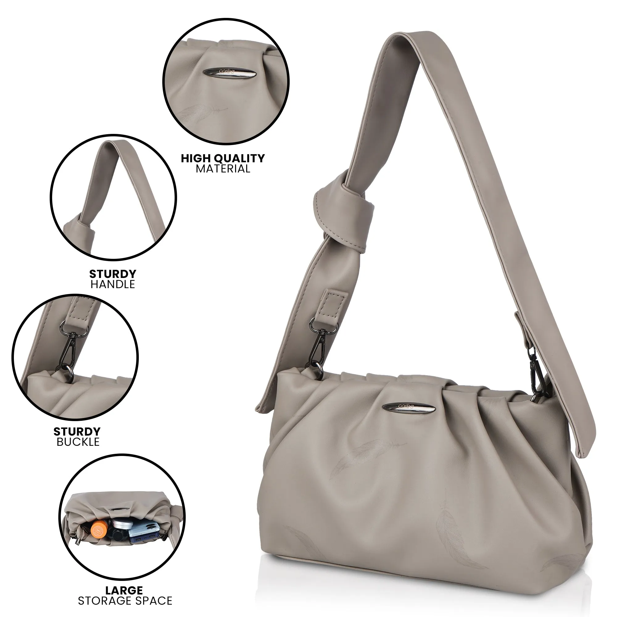 Corba Knot Style Sling Bag Cream