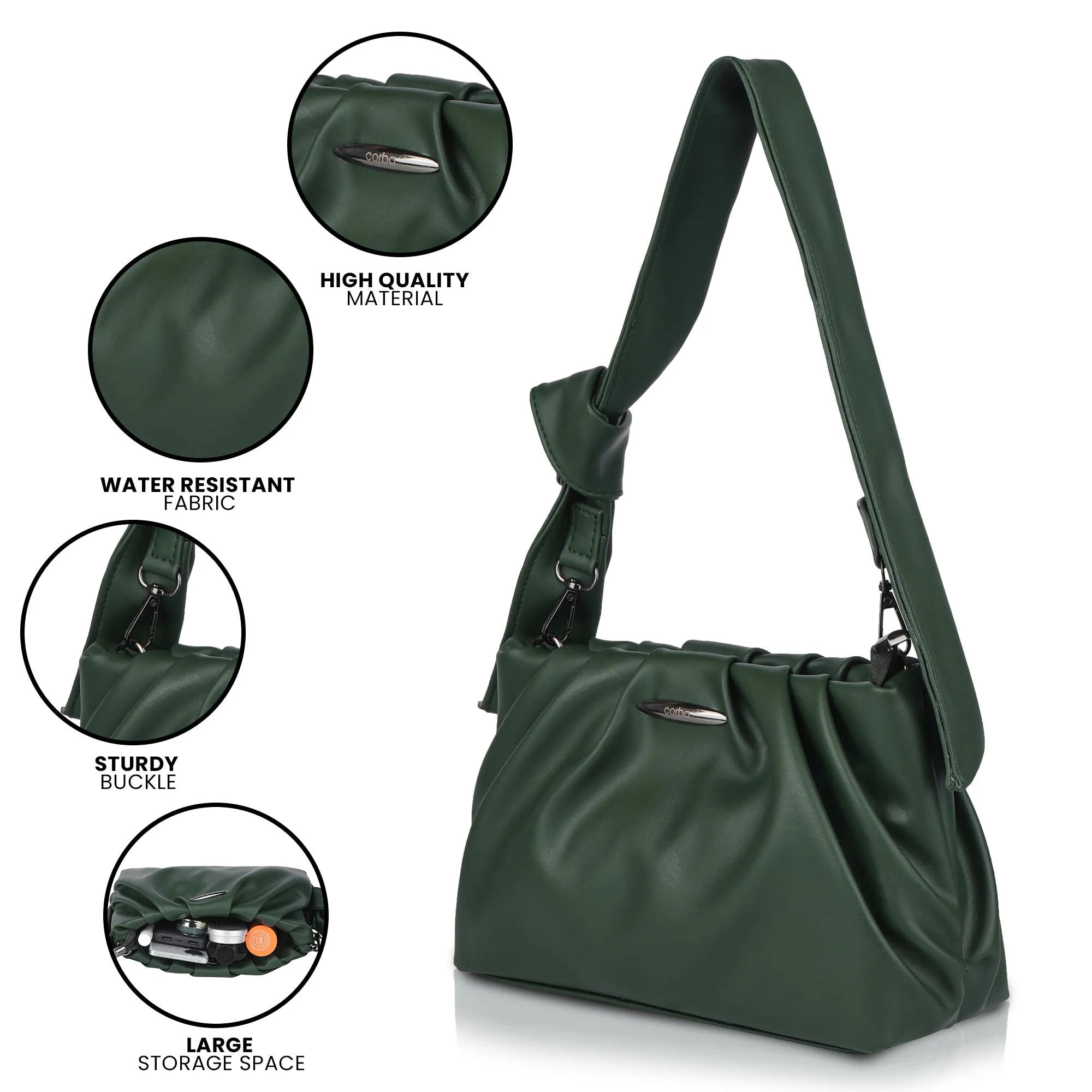 Corba Knot Style Sling Bag Green