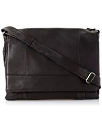 Derek Alexander Leather Messenger Bag East/West 3/4 Flap