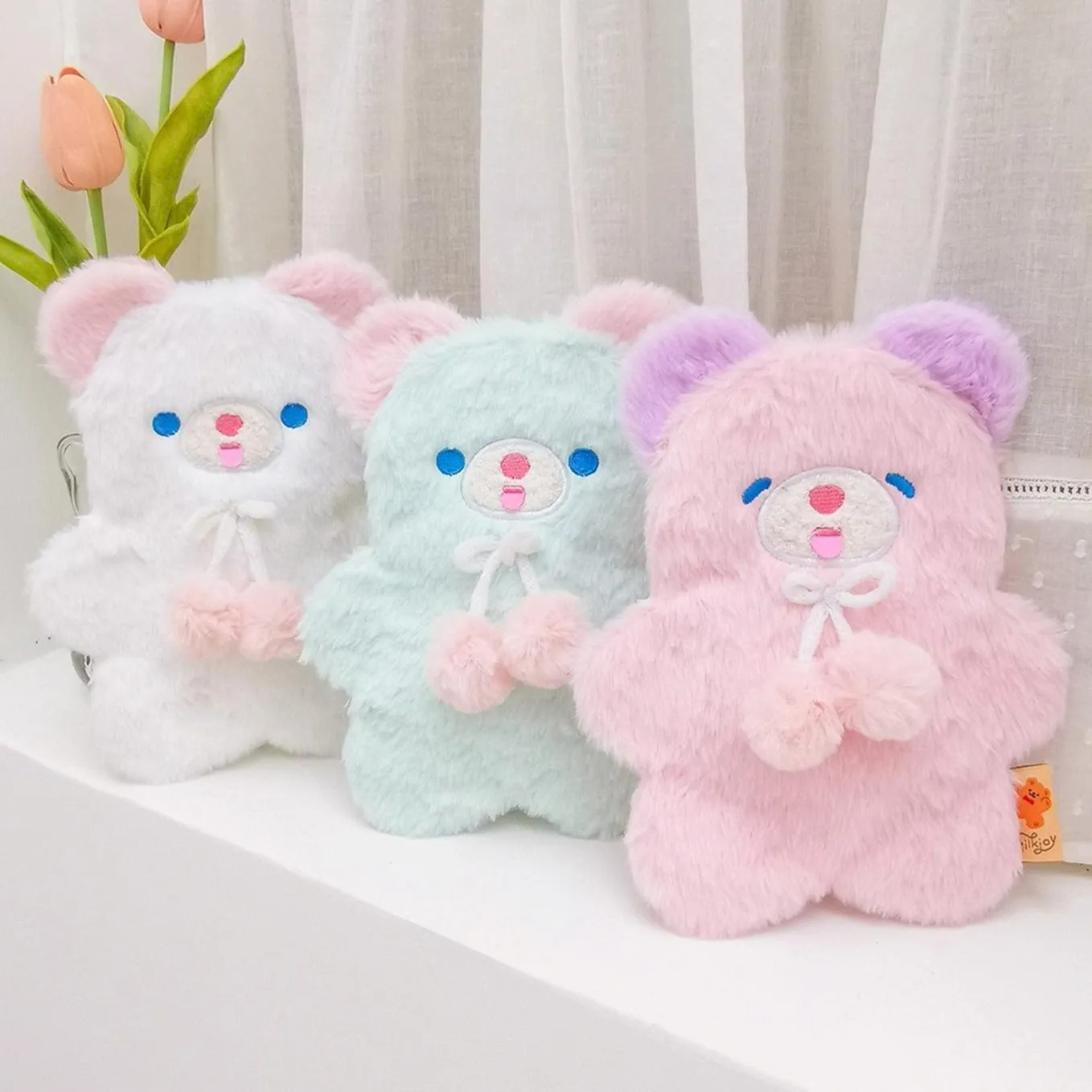 Fuzzy Pastel Bear Stationary Bag