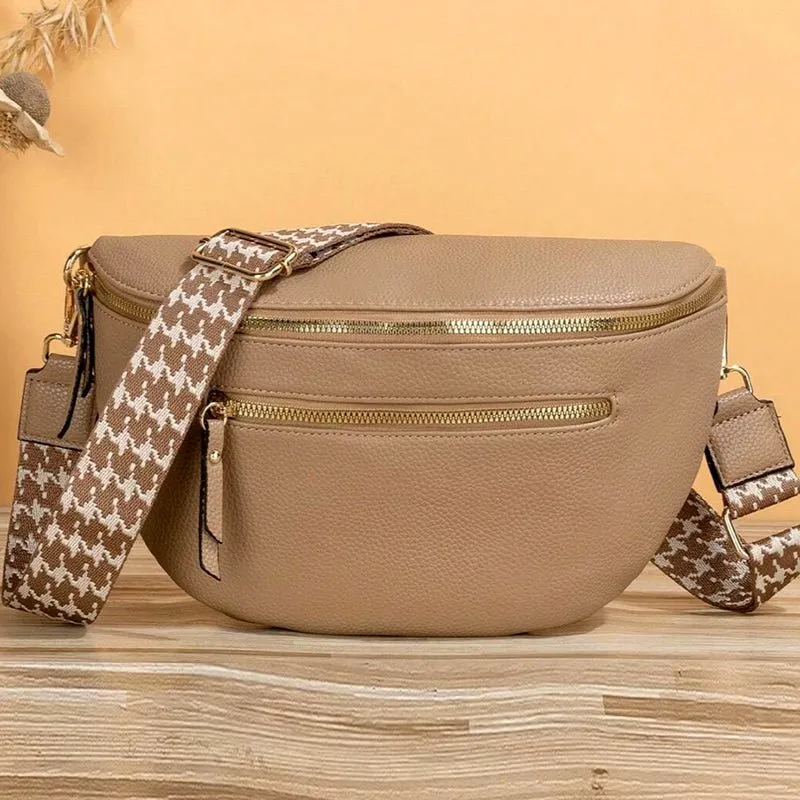 Gold Zipper Cross Body Bum Bag