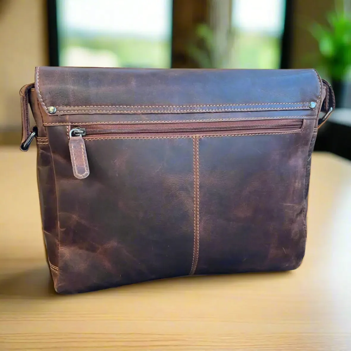 Greenwood Leather Messenger Laptop Bag