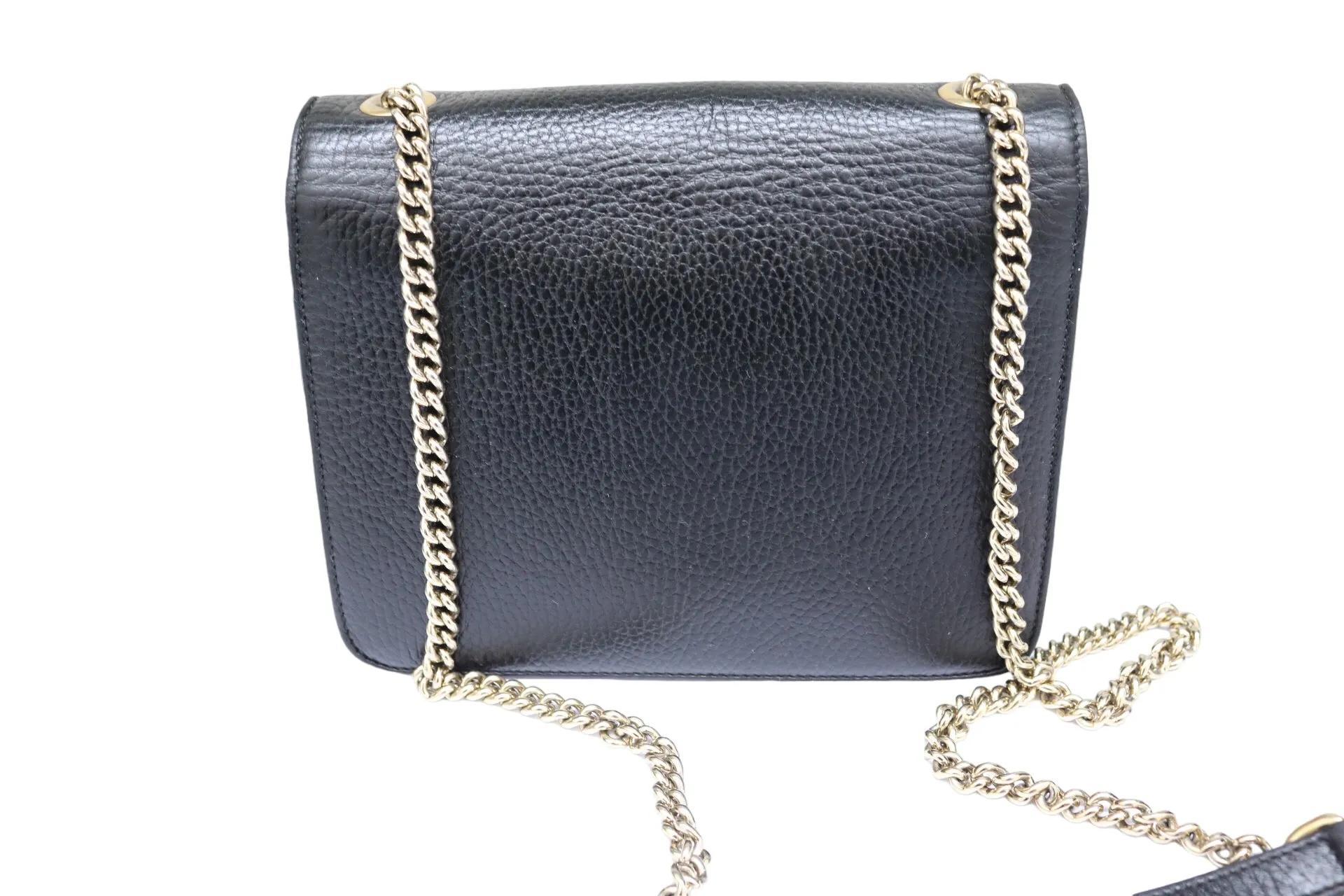 Gucci Interlocking G Leather Chain Black Shoulder Bag