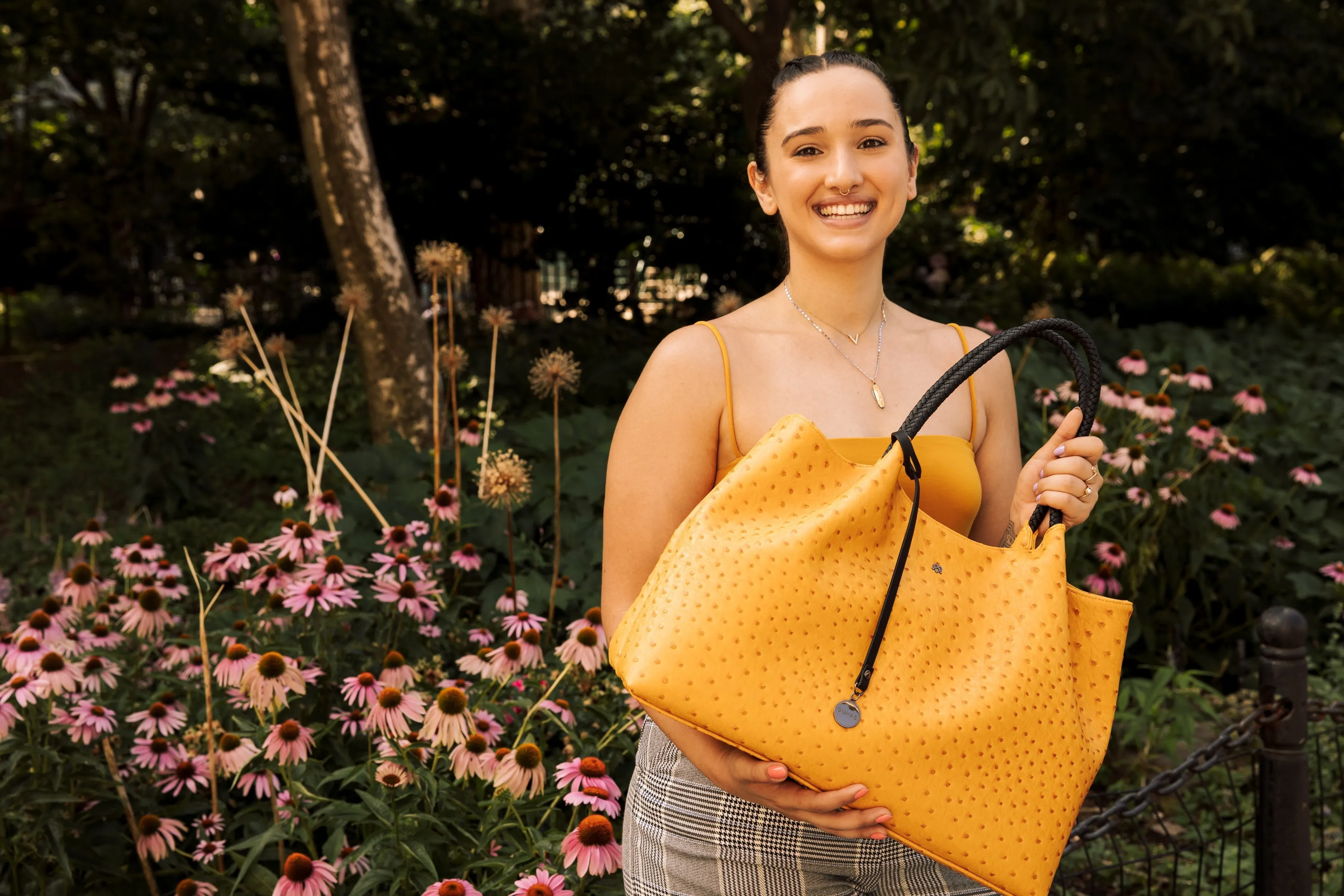 Gunas New York Naomi Cherry Red Vegan Leather Tote Bag