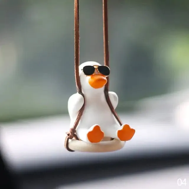 Hanging Car Pendant Cute Swinging Duck Ornament