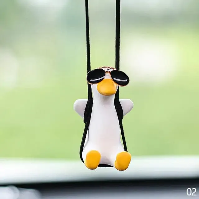 Hanging Car Pendant Cute Swinging Duck Ornament