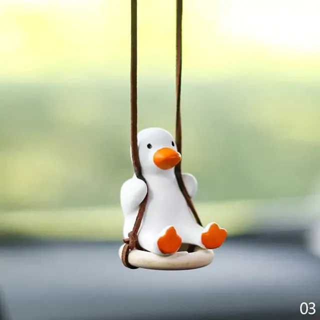 Hanging Car Pendant Cute Swinging Duck Ornament