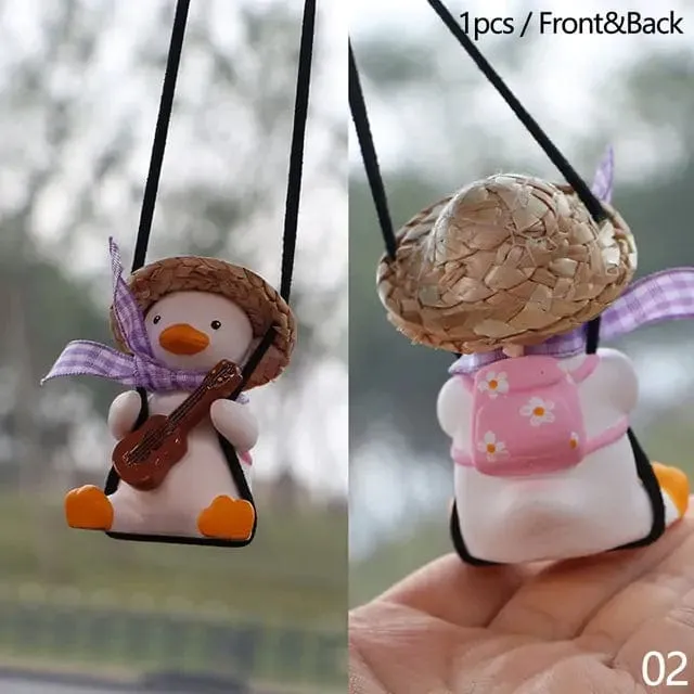 Hanging Car Pendant Cute Swinging Duck Ornament