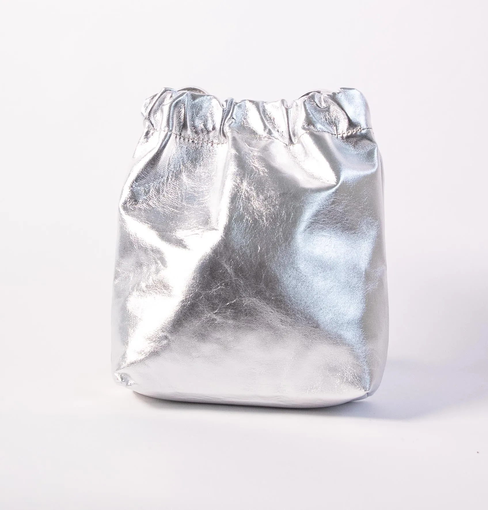 Harpers Emporium Gathered Bag in Metallic Silver