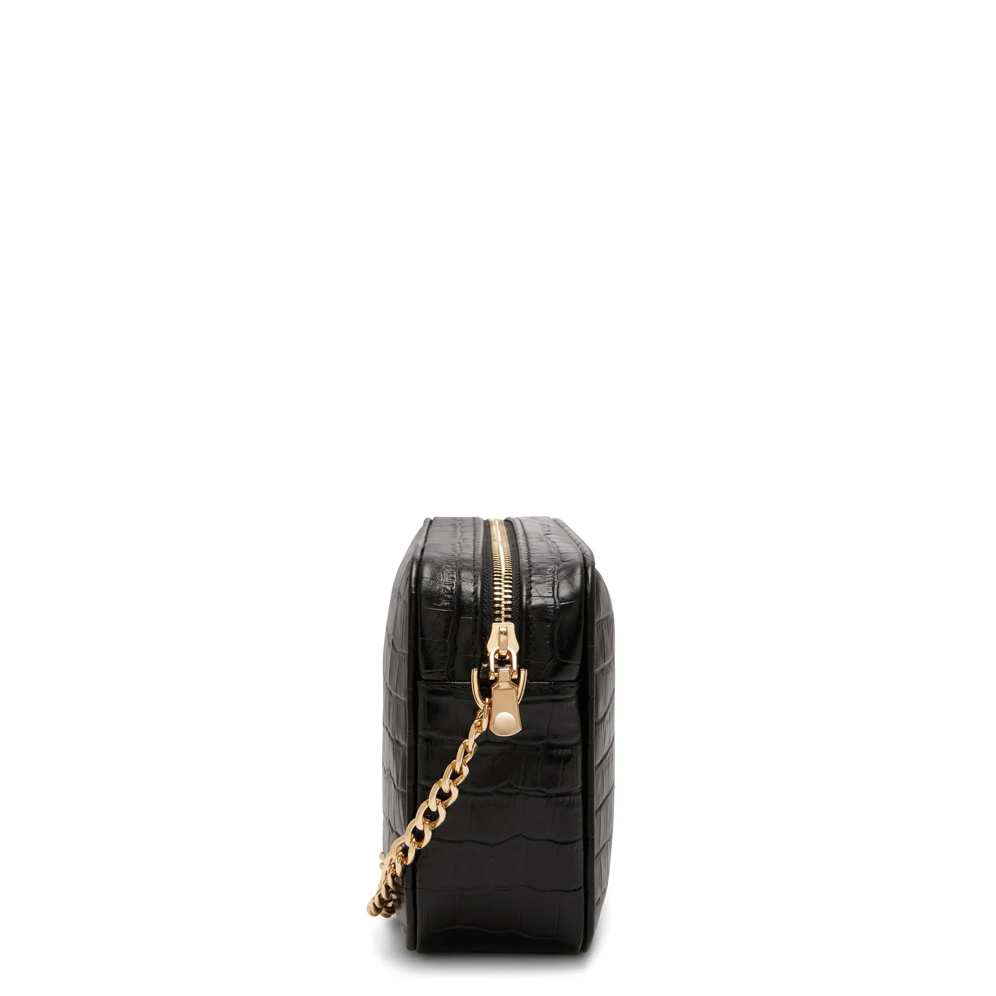 Honoré Lucie croco black calfskin leather crossbody bag