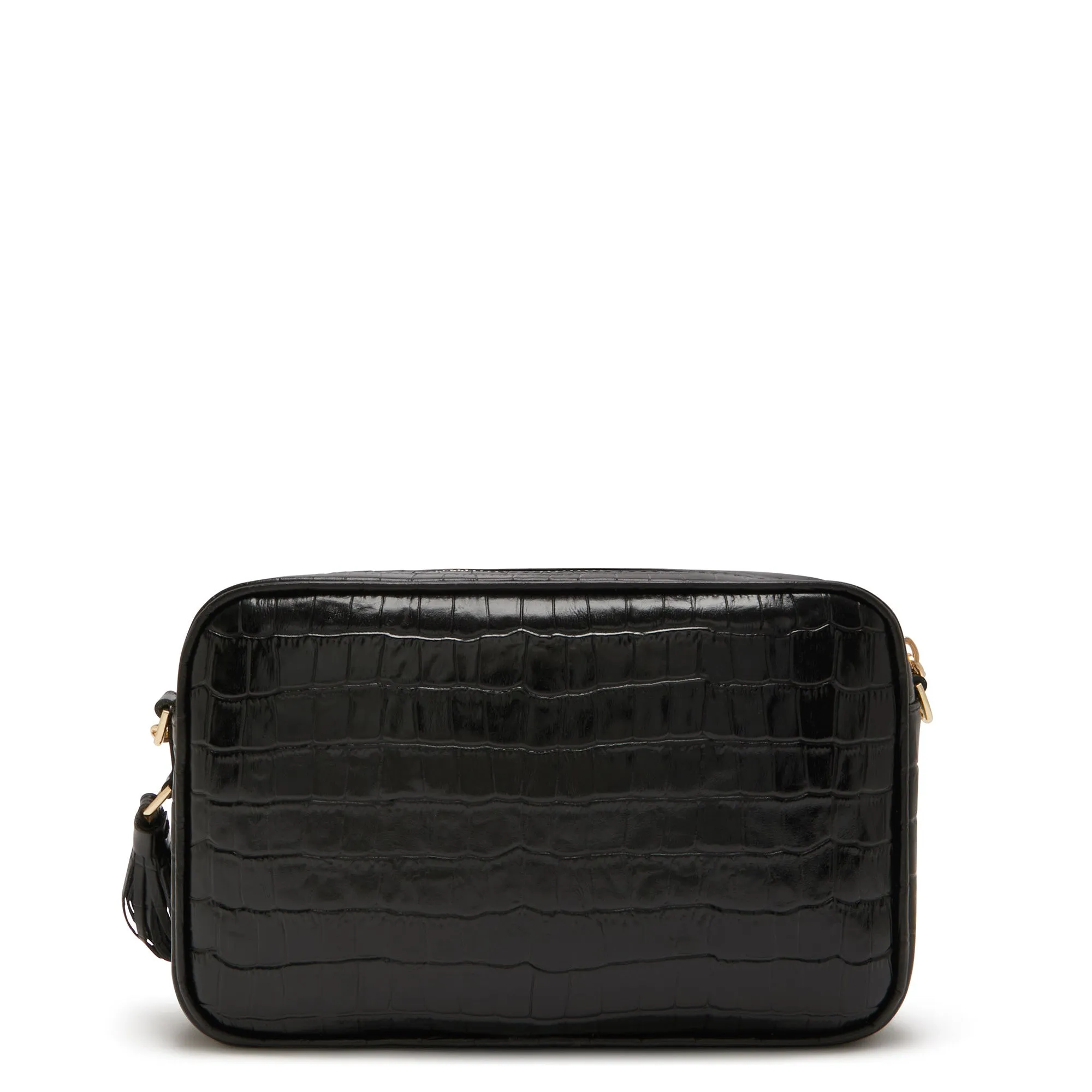 Honoré Lucie croco black calfskin leather crossbody bag