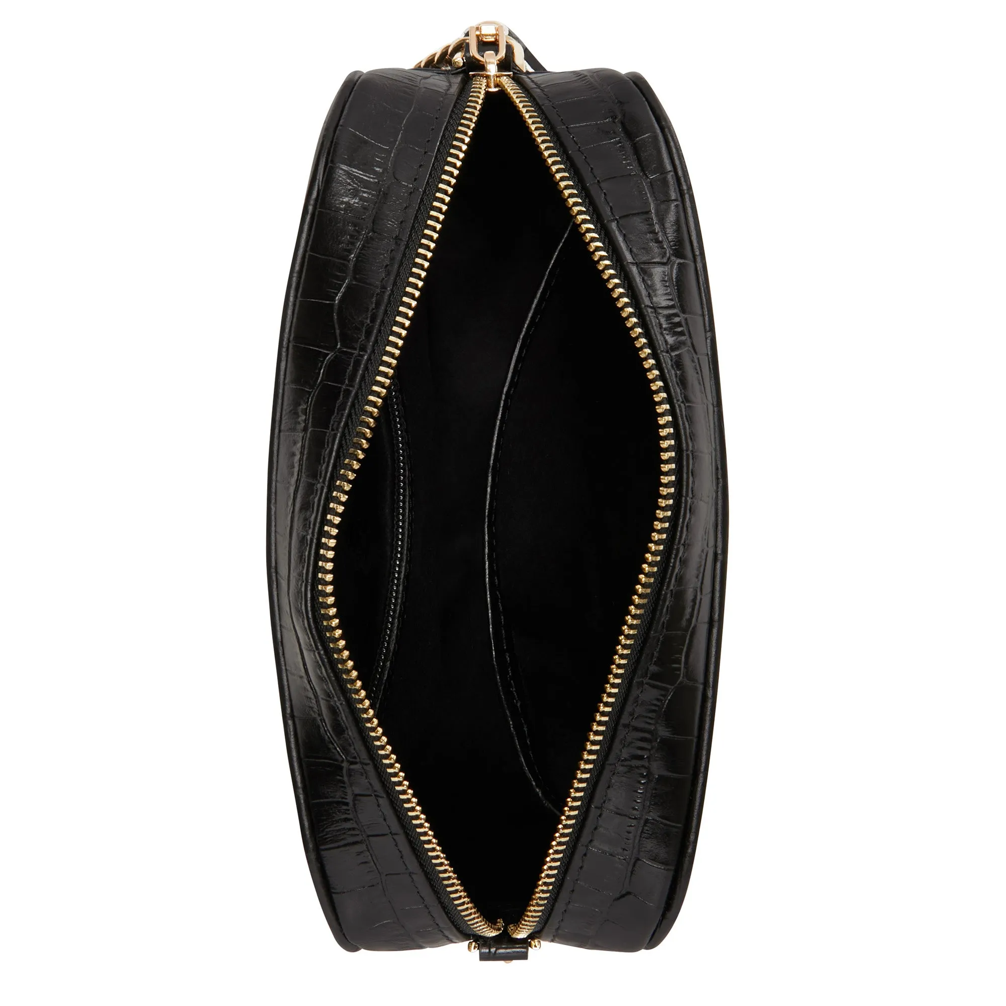 Honoré Lucie croco black calfskin leather crossbody bag