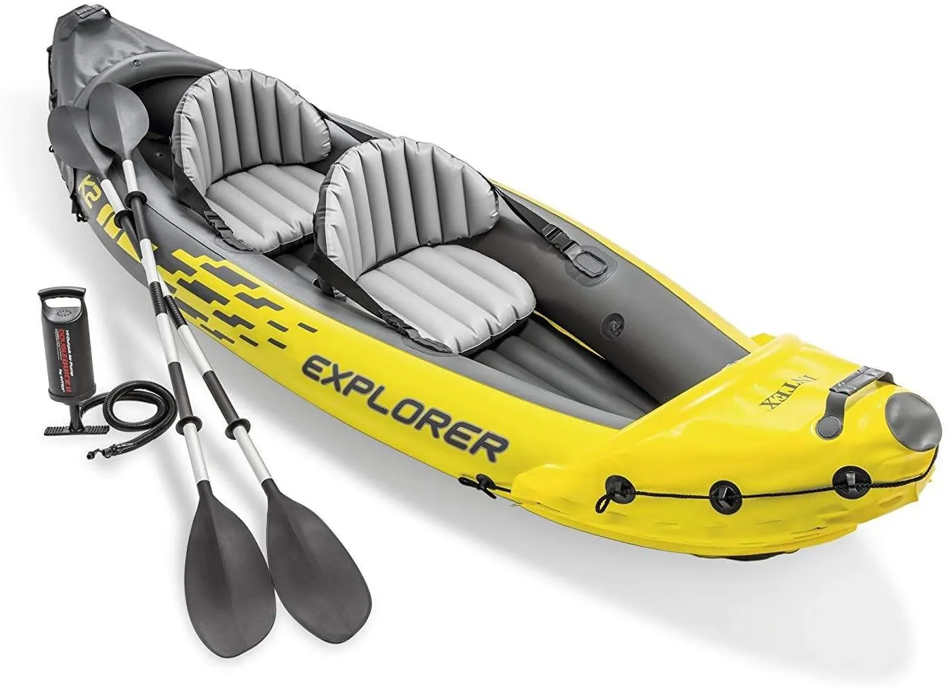 Inflatable Kayak Set 86 Inches, Adjustable Seats with Backrest, 2 Person, 400lb Weight Capacity