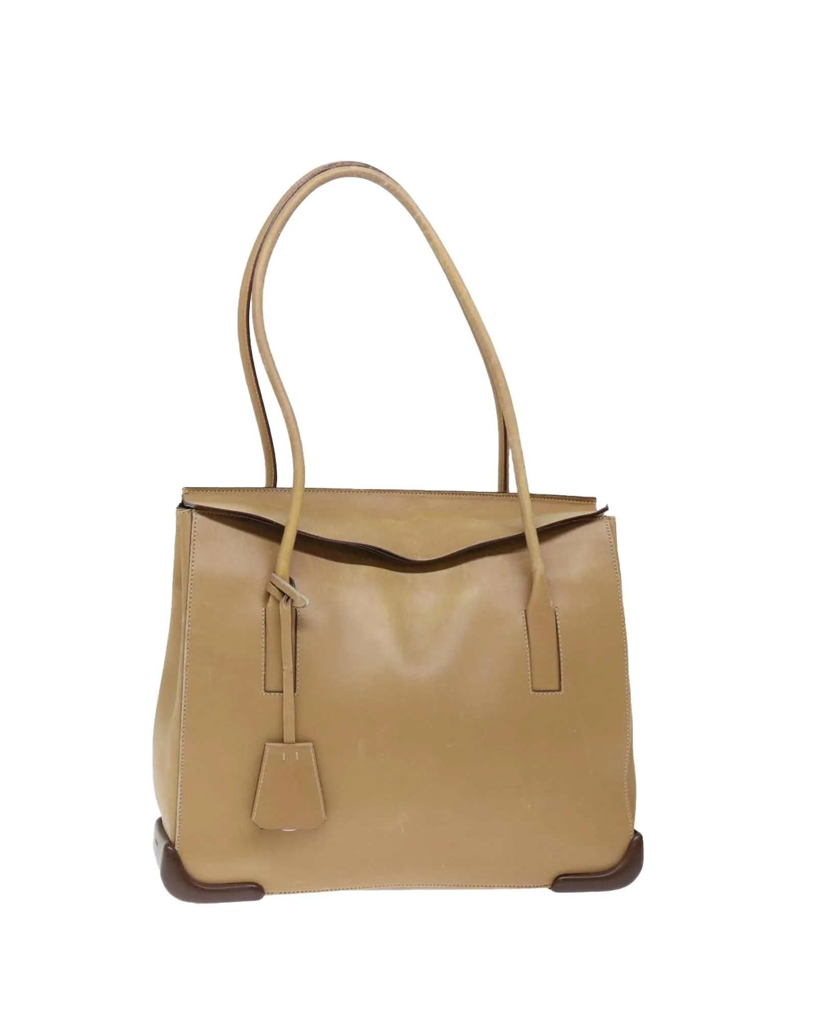 Khaki Leather Shoulder Bag - Prada