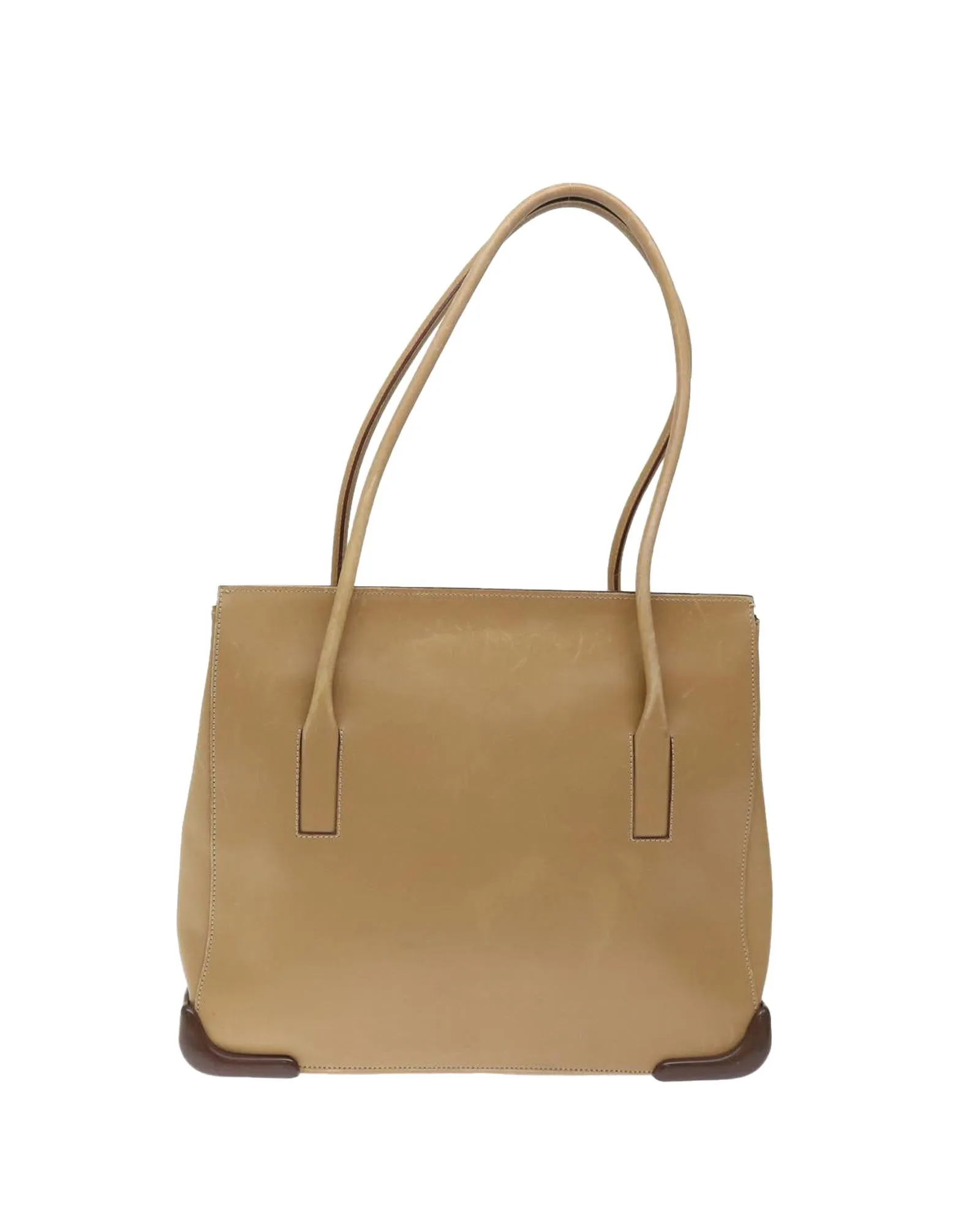 Khaki Leather Shoulder Bag - Prada