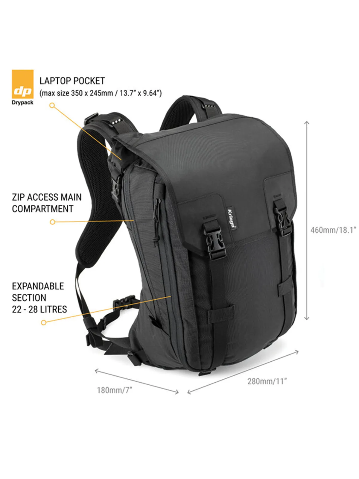 Kriega Max 28 Expandable Backpack