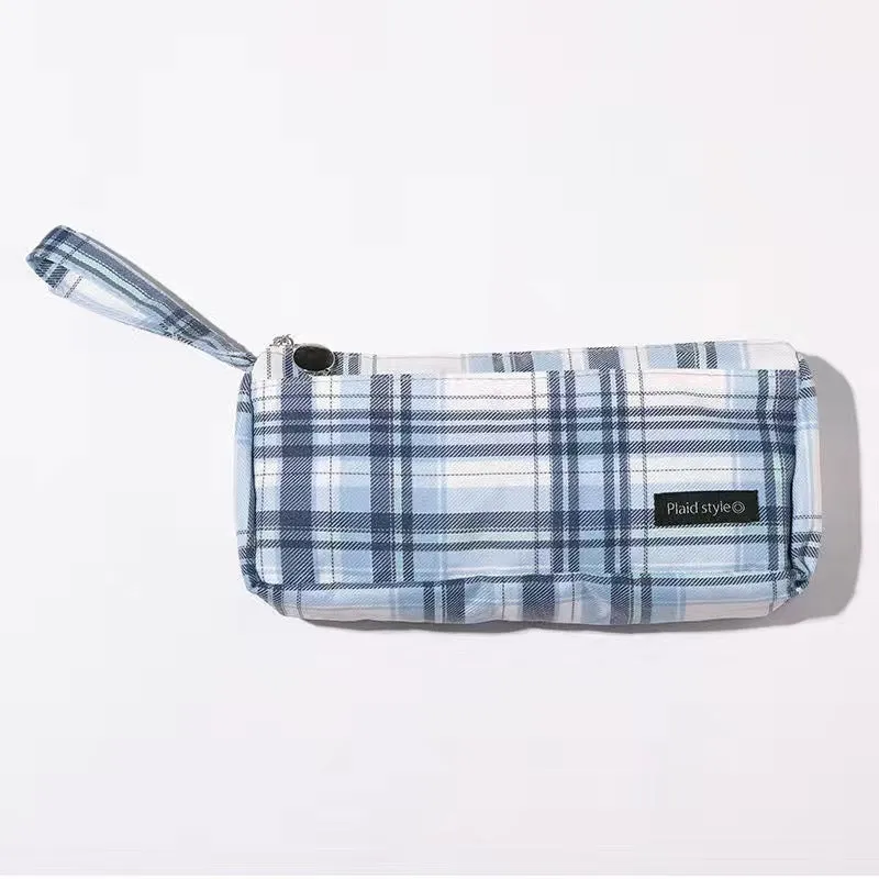 Large Capacity Plaid Pencil Case Early Pencil Bag Pencil Case Simple Students' Supplies Stationery Case