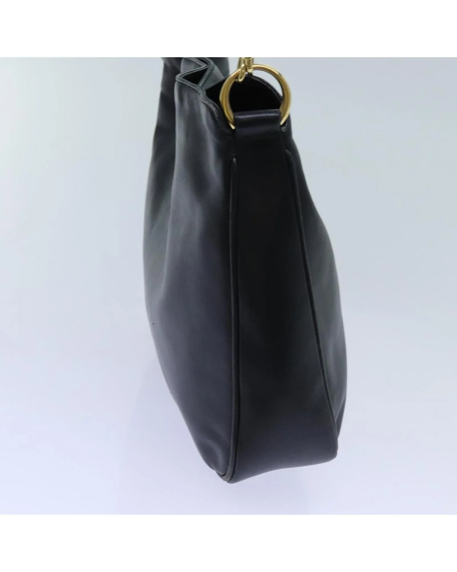 Leather Bamboo Shoulder Bag with Removable Strap