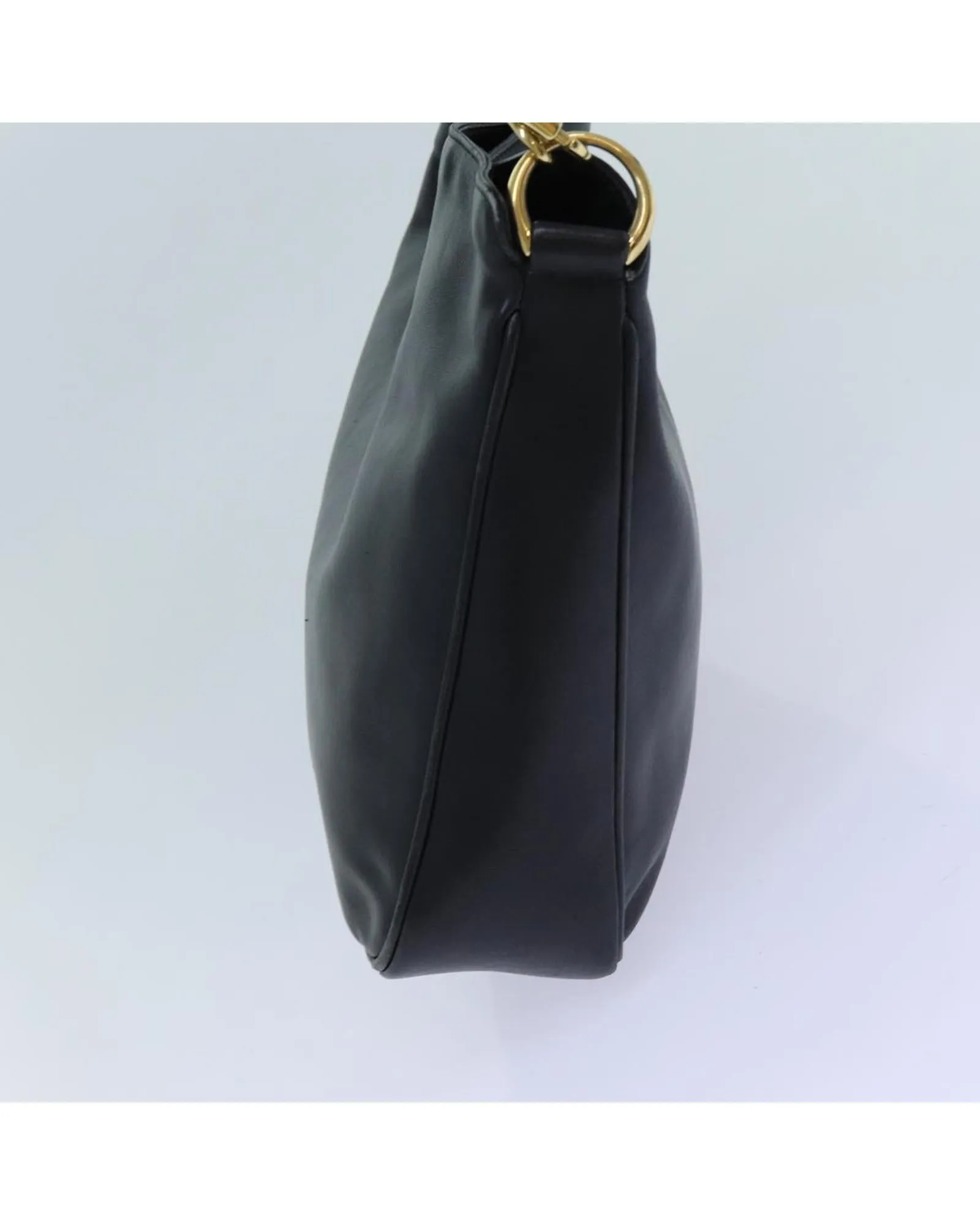 Leather Bamboo Shoulder Bag with Removable Strap