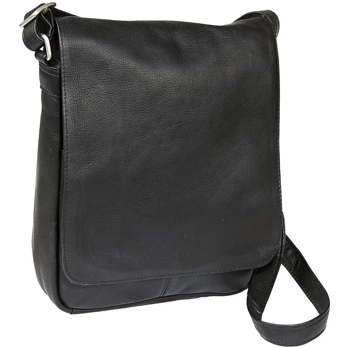 Ledonne Leather Vertical Flap Over Shoulder Bag