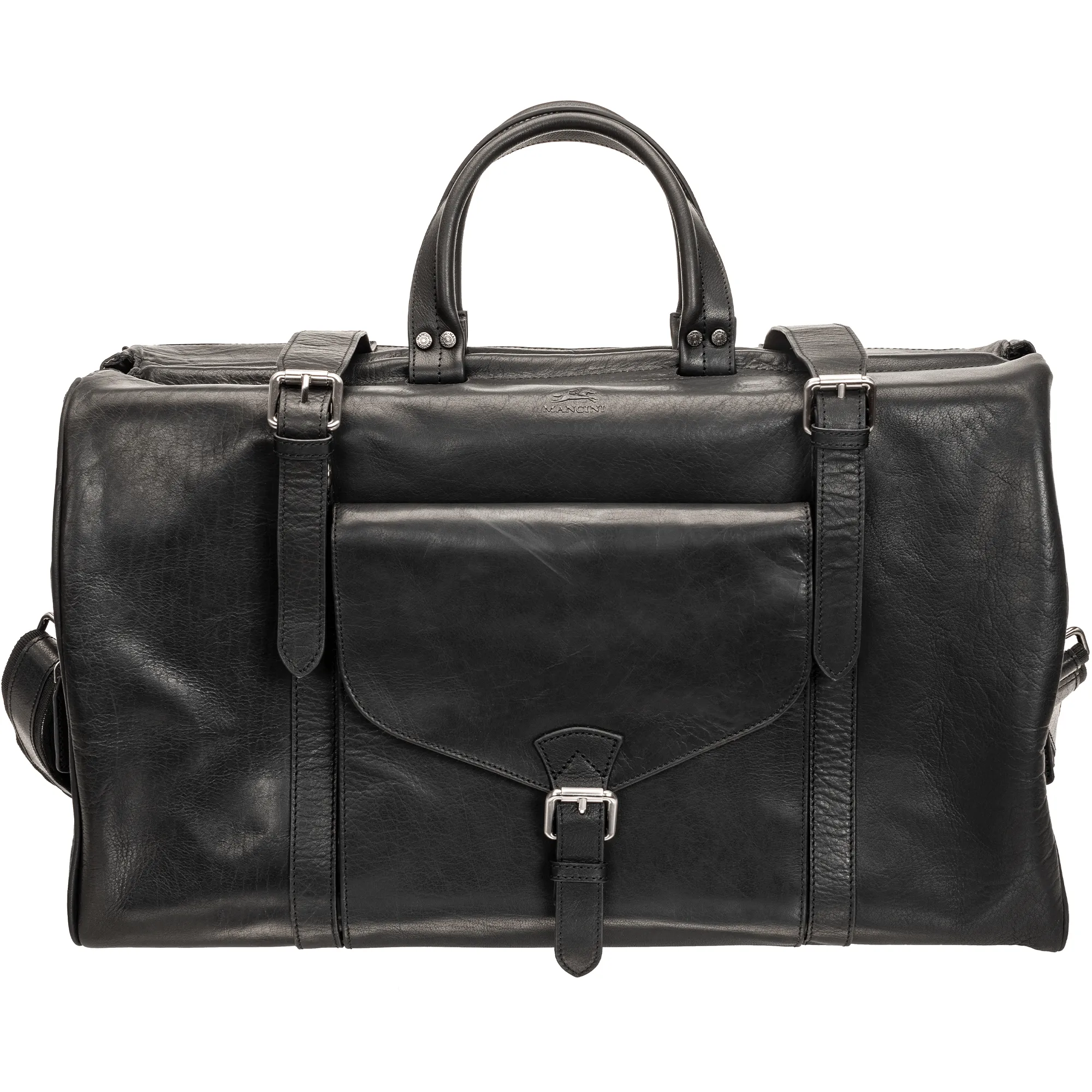 Mancini Leather Buffalo Dowel Rod Carry-on Duffle Bag