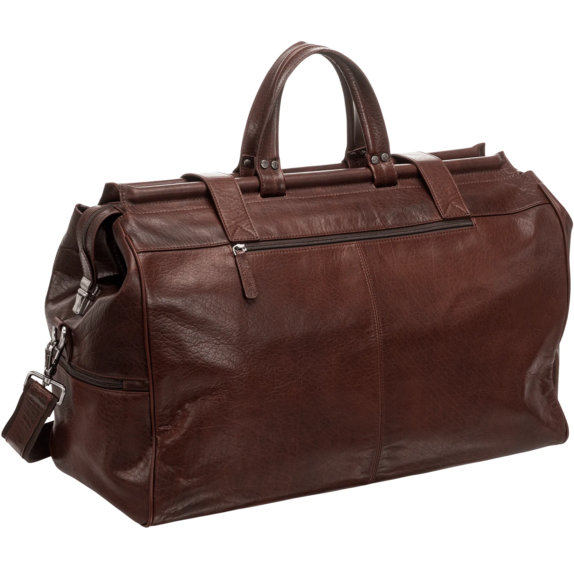 Mancini Leather Buffalo Dowel Rod Carry-on Duffle Bag