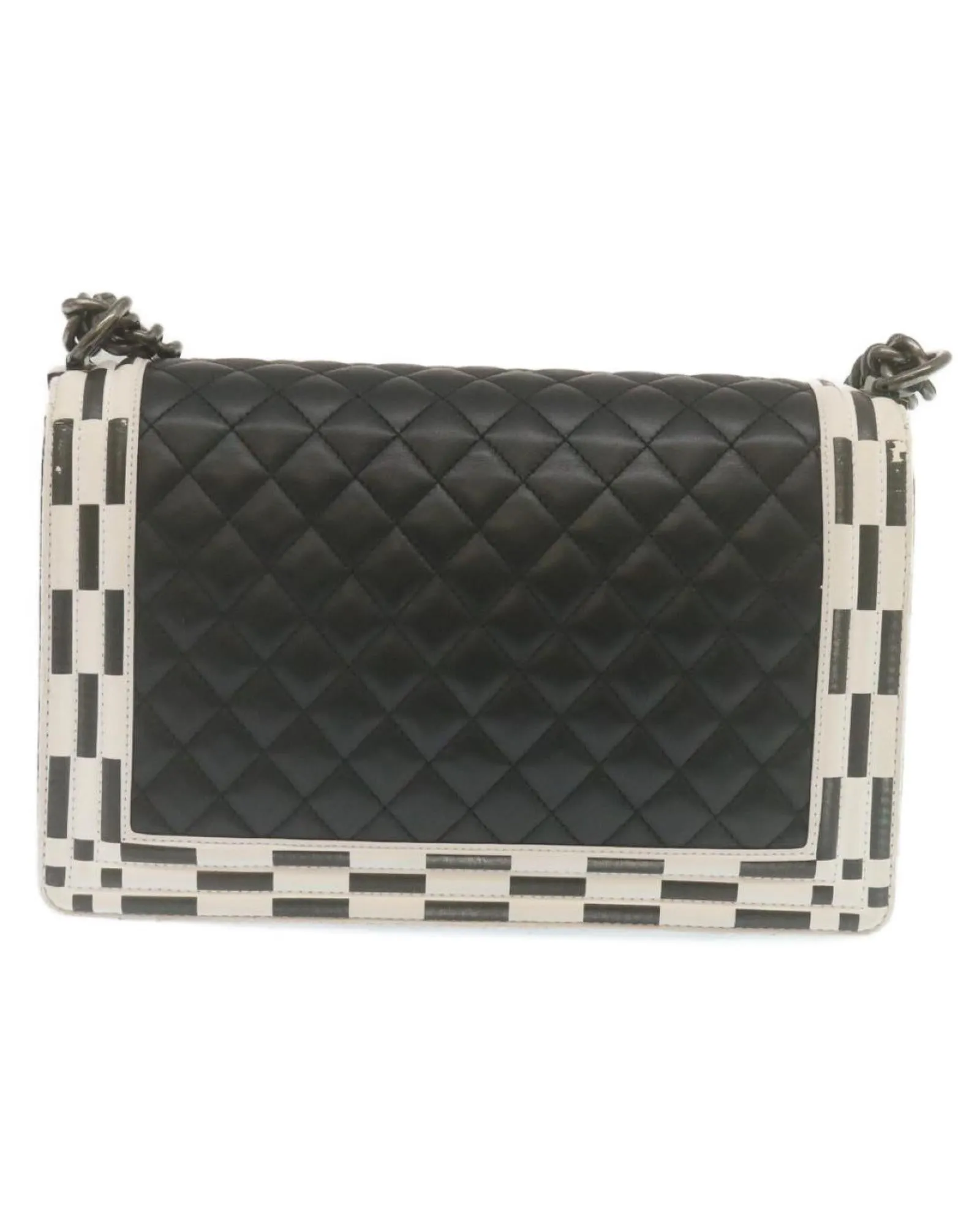 Matelasse Boy Chanel Chain Shoulder Bag - Black Lamb Skin